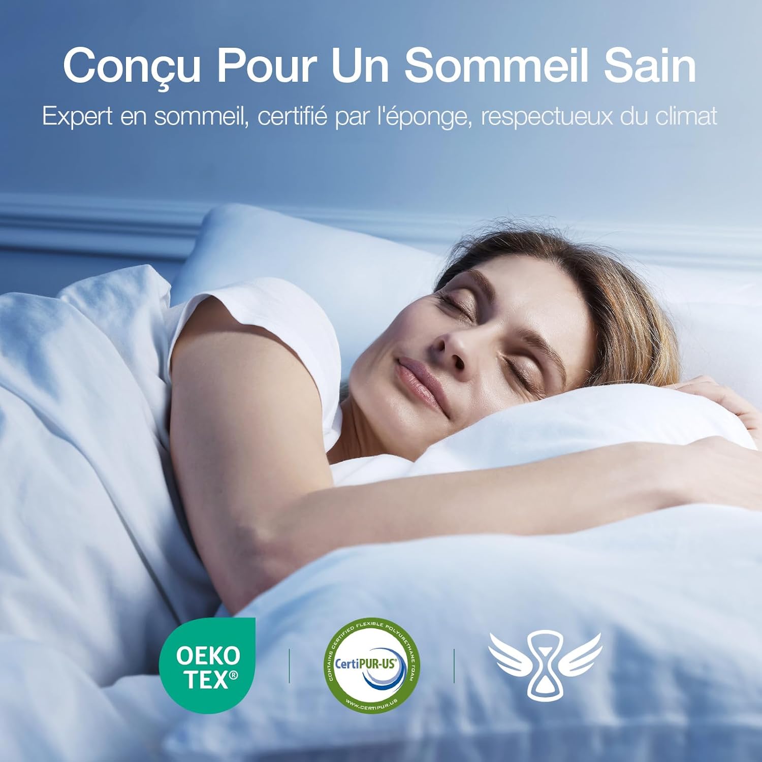 Novilla - Matelas 7 zones - 90x200cm - housse amovible, mousse, 16cm