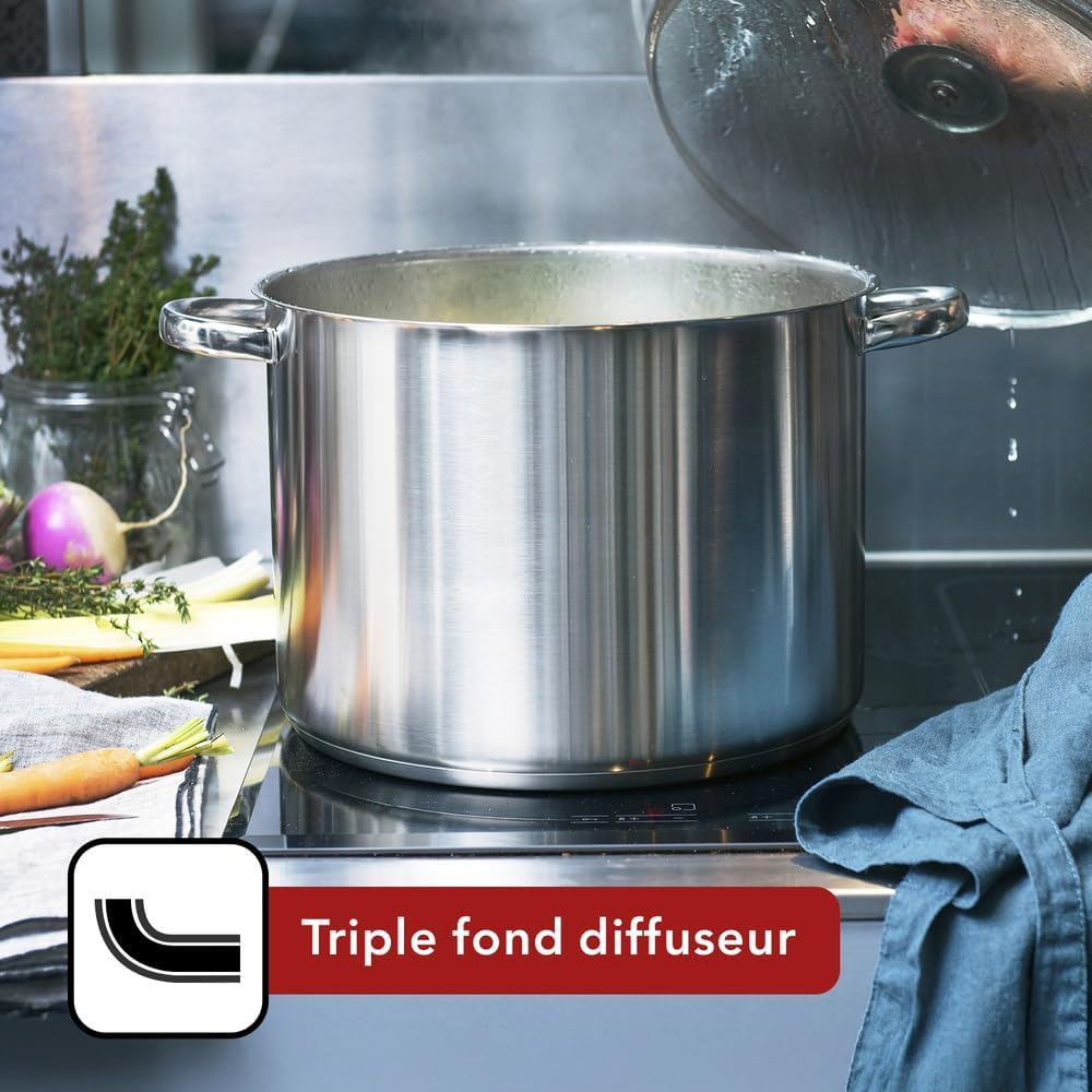 BAUMALU - Marmite Traiteur inox, ø32cm, 19L, triple fond, induction