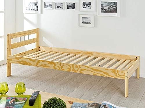 Inter Link - sommier à lattes pin massif 90x200 cm, naturel, robuste