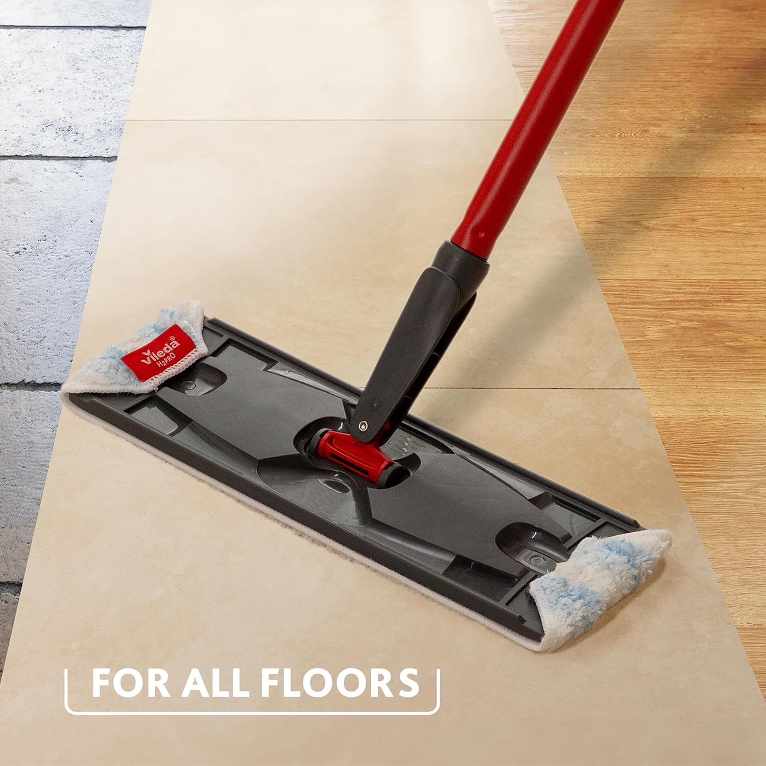 Vileda - Recharge Balai à Plat H2PrO - microfibre résistante - lavable en machine - tous sols durs - H2PrO