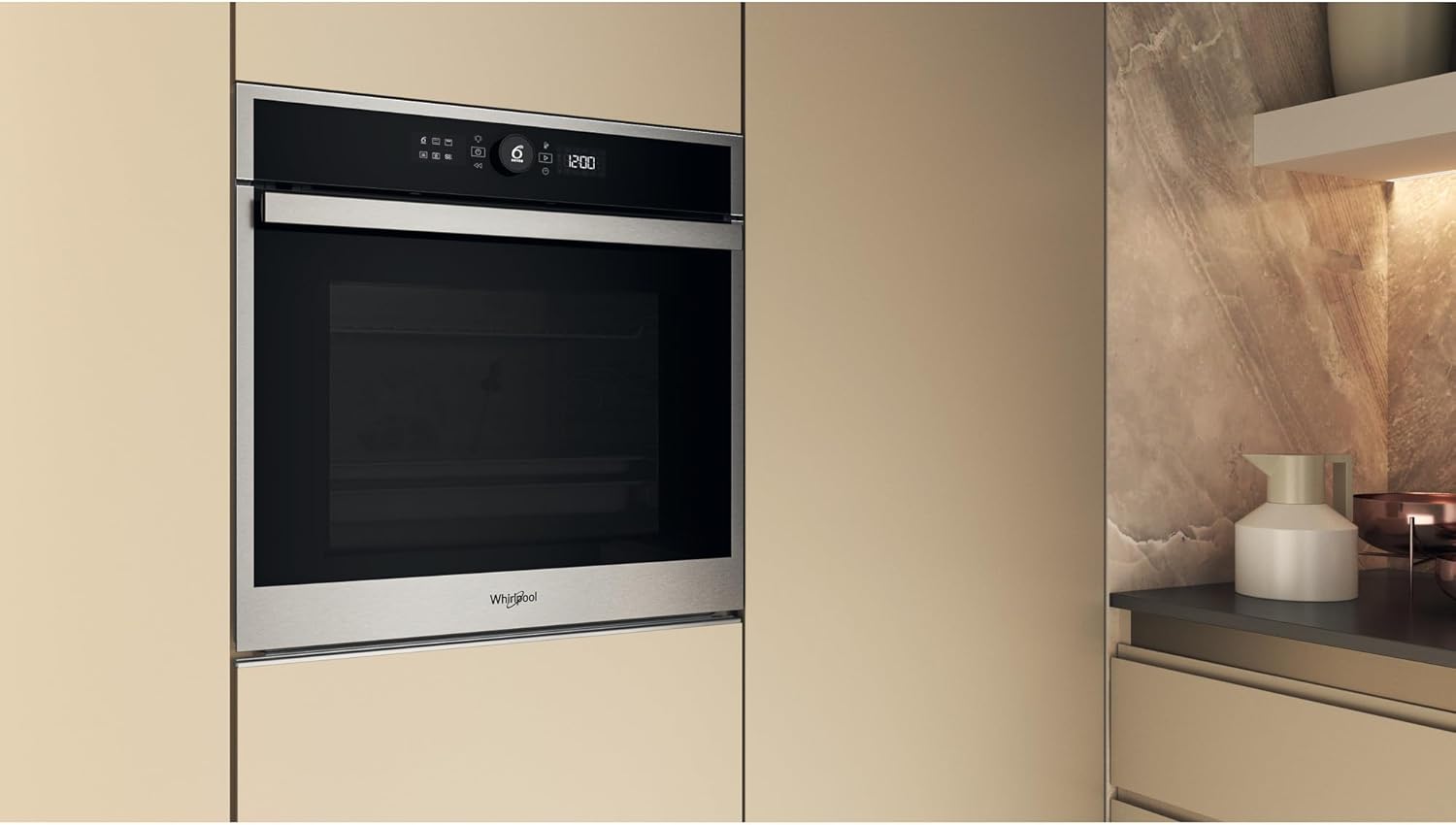 Whirlpool - Four multifonction encastrable 60cm, inox, grande capacité, WOI4S8PPM1SX