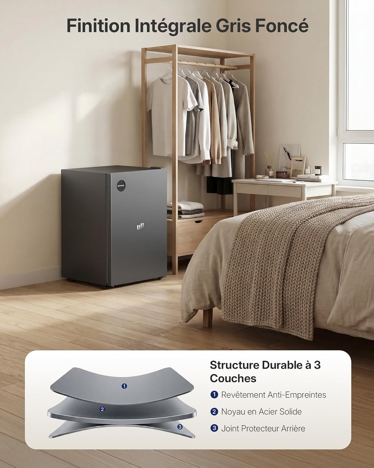 Upstreman - CR71 série - 71L, 40dB, 7 réglages, LED, économe, CR71-Gris Foncé