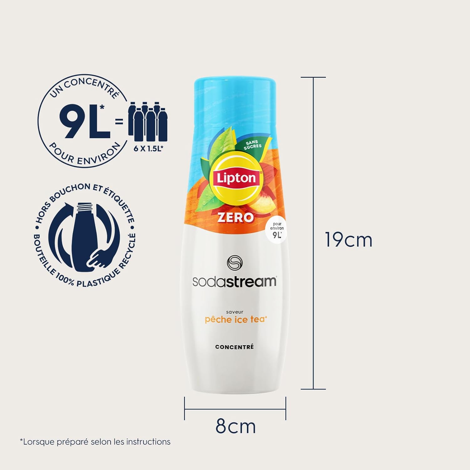 SodaStream - concentré Lipton Ice Tea pêche - 440ml - prépare 9L instantanément
