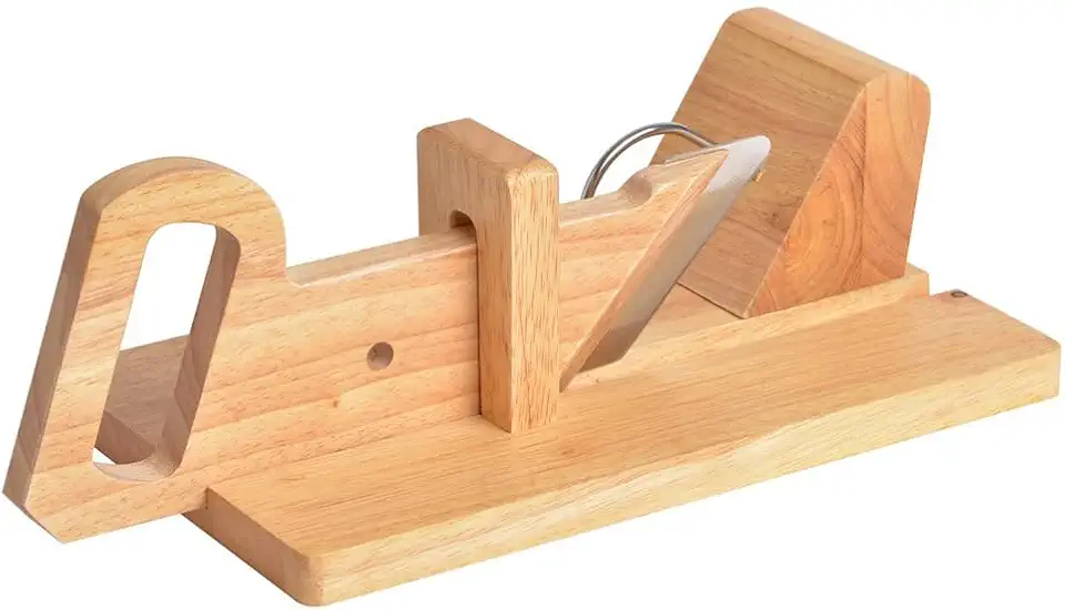 CÉCOA - trancheuse à saucisson Bois de Hêtre 28x16x12cm - lame inox, découpe précise