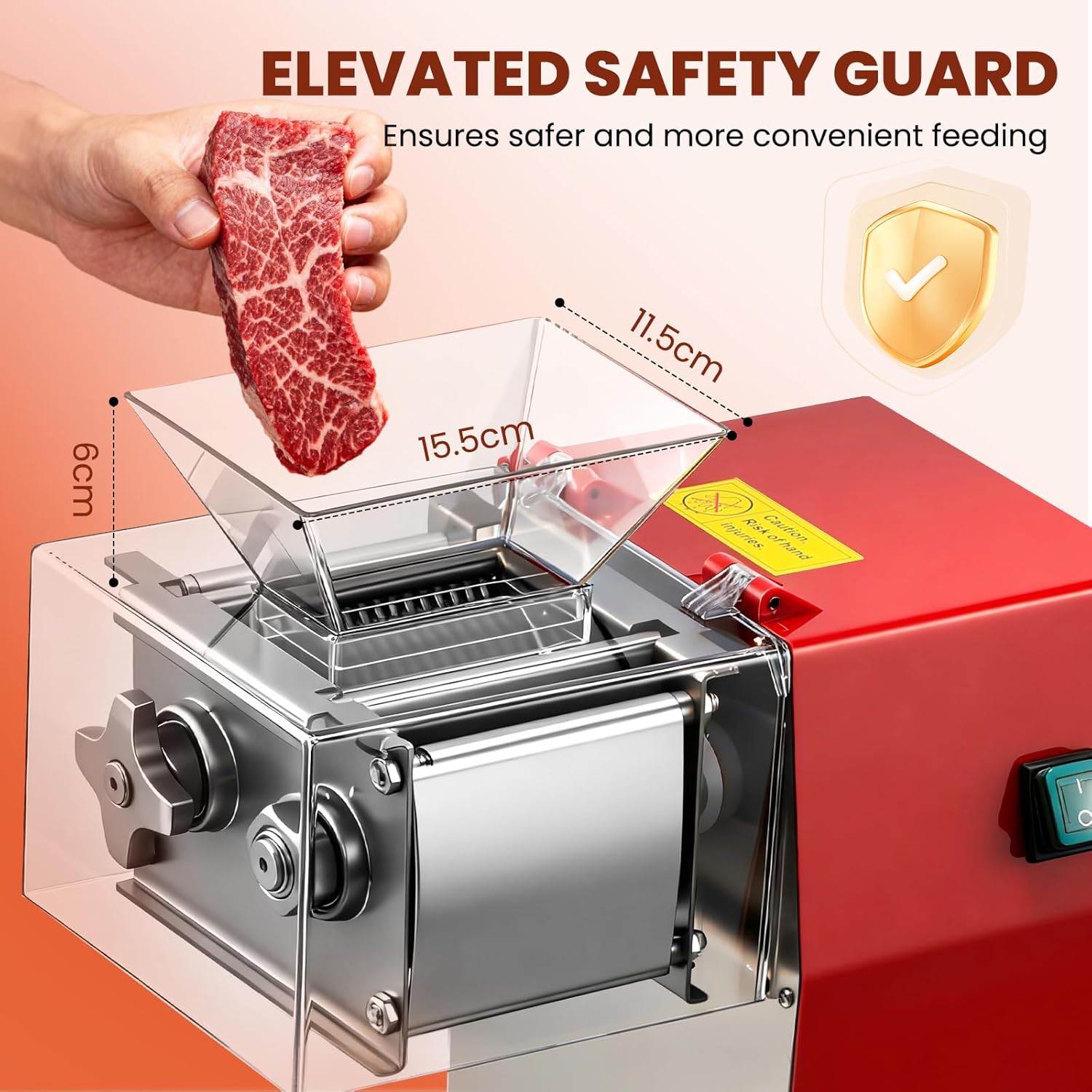 NEWTRY - trancheuse électrique professionnelle 5mm, acier inox, 850W, coupe viande, NEWTRY850W