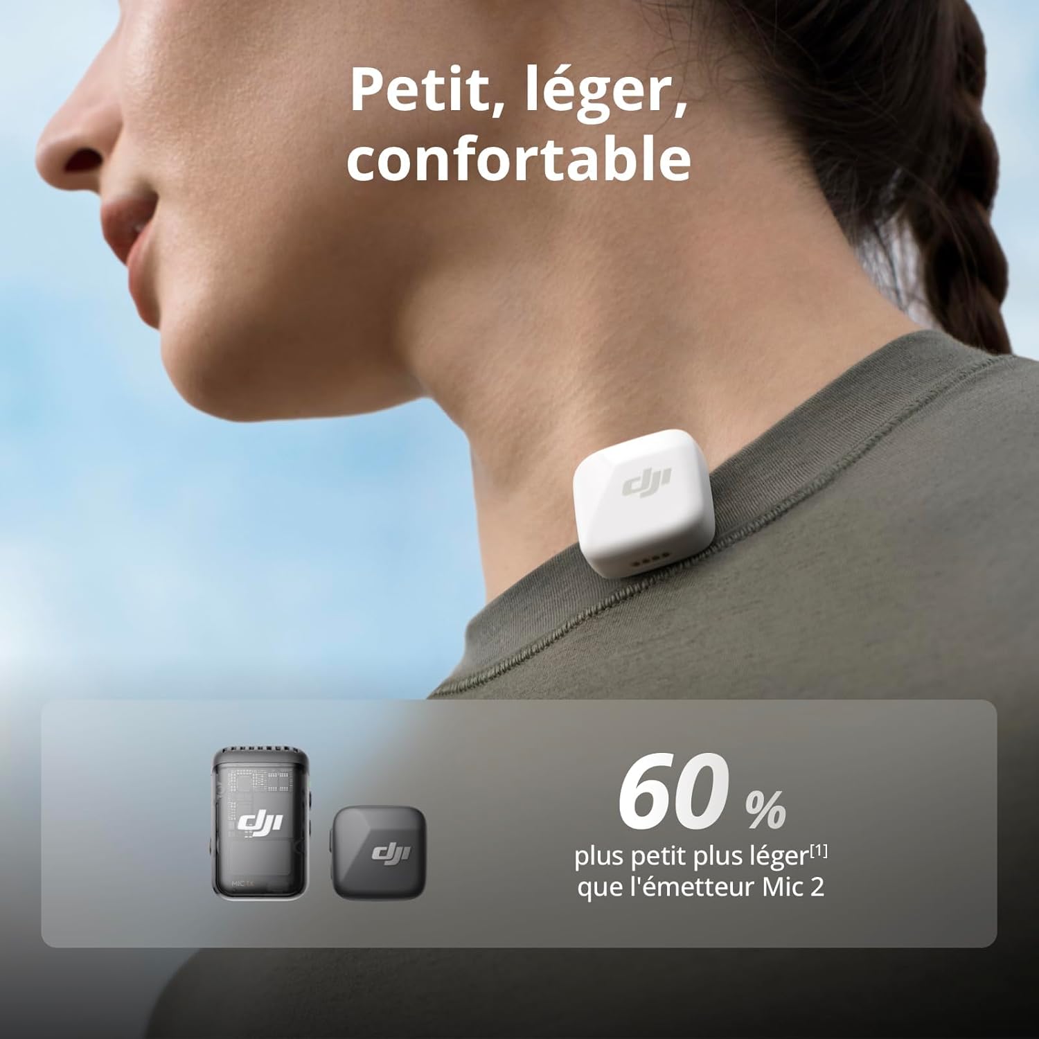 DJI - Mic Mini Série - compact - 2 émetteurs, micro riche, 2 personnes