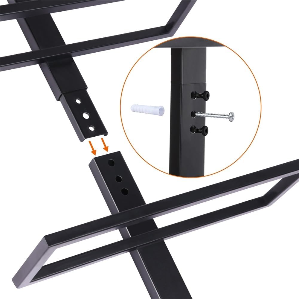 Yaheetech - Porte Bouteille mural métal - 126cm - 10 bouteilles, noir