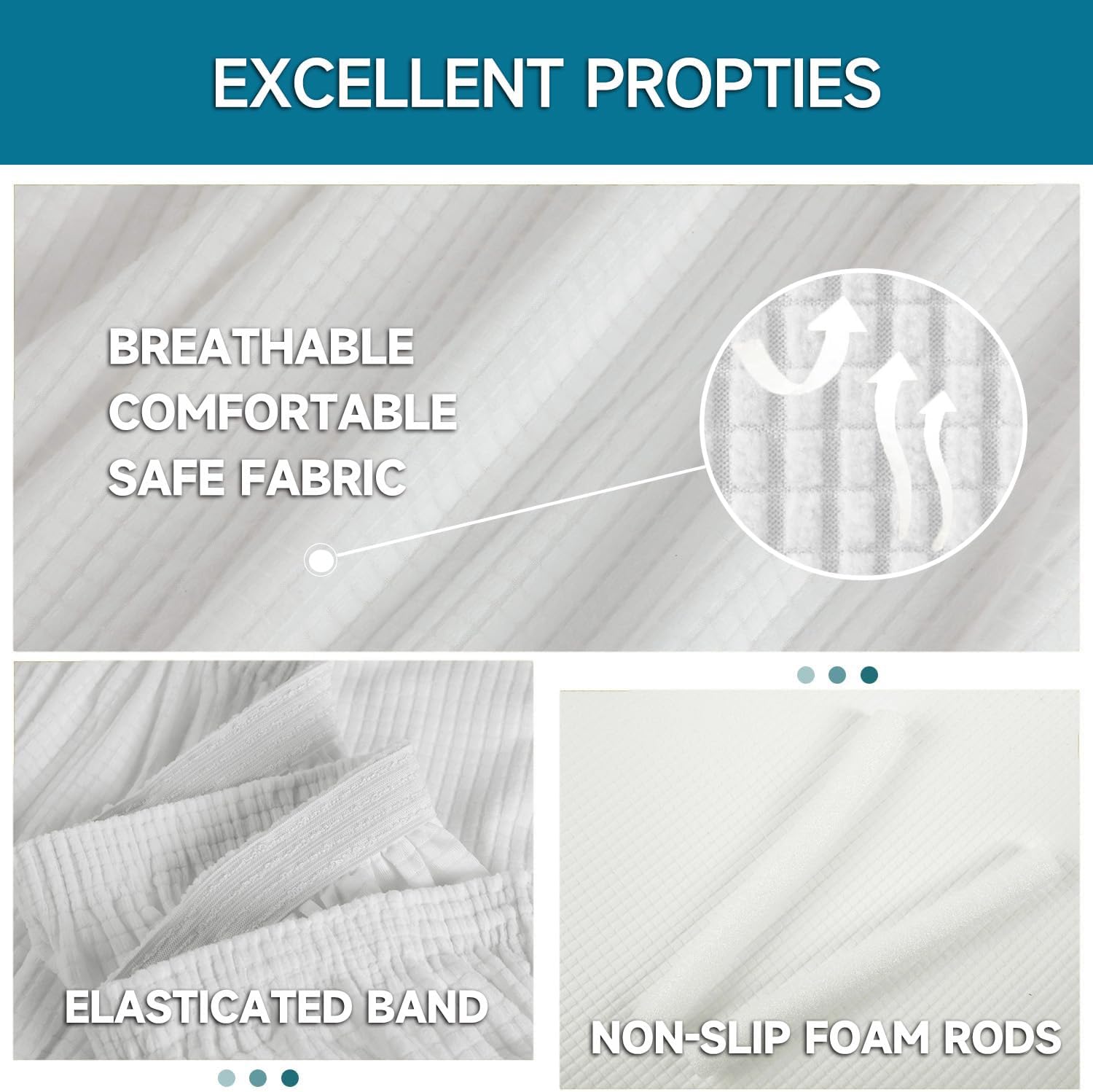 Housse canapé 3 places - extensible, moderne, lavable, blanc