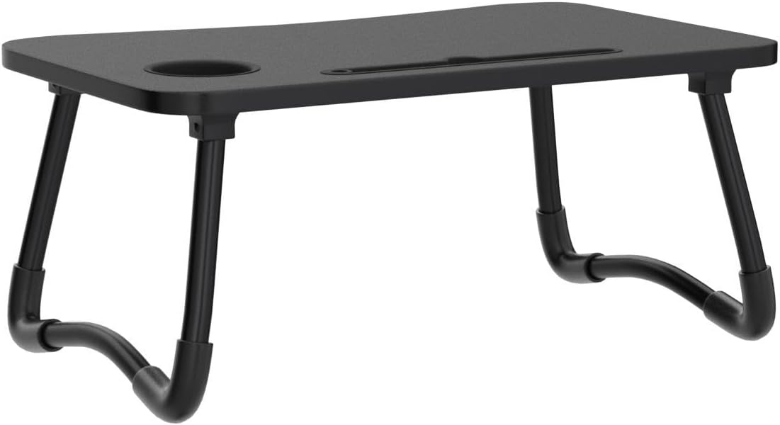 Table de lit - 60x40x28 cm - pliable, réglable, portable, noir