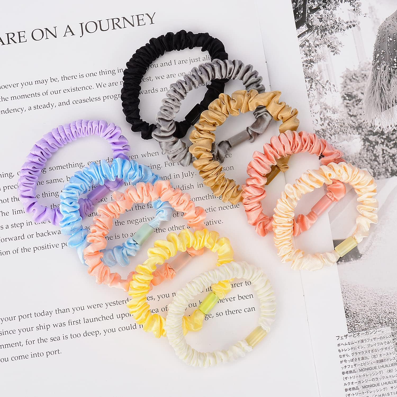 JessLab - élastiques cheveux satin - lot de 10 - doux et sans dommages