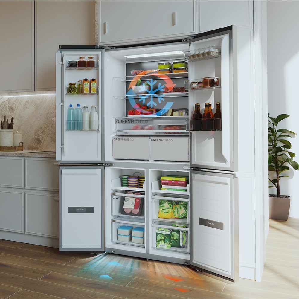 Cecotec - Bolero CoolMarket 4D - 189x83 cm - 456 L, No Frost, Inverter, 4 portes, 4D 456 SBI