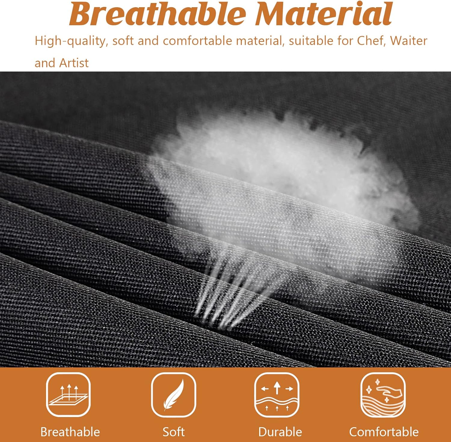 atopo - tablier réglable 4 pièces - noir - 2 poches, unisexe, cuisine