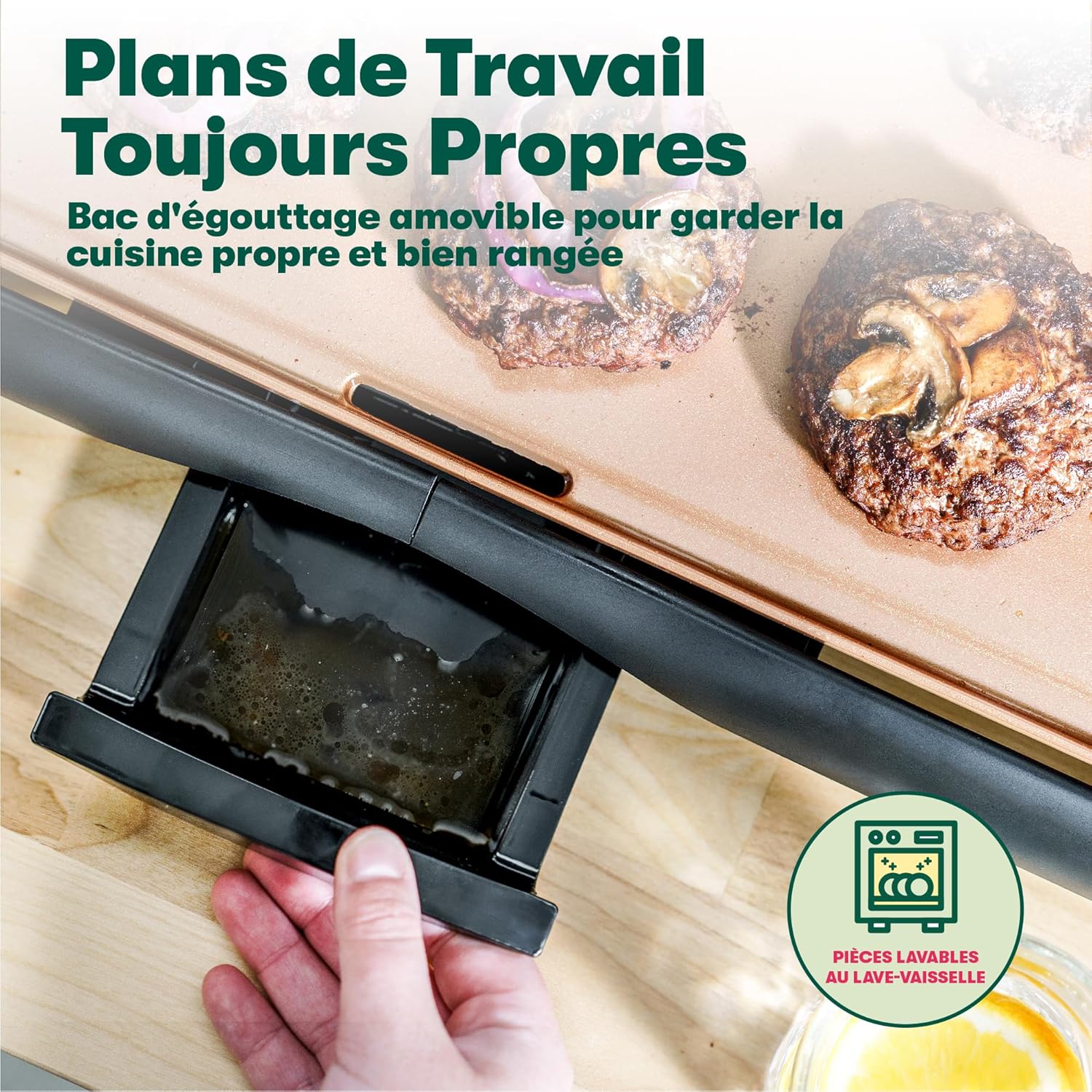 Bella - Plaque de cuisson électrique et grill - 26,7x50,8 cm - surface antiadhésive, sonde amovible, Copper