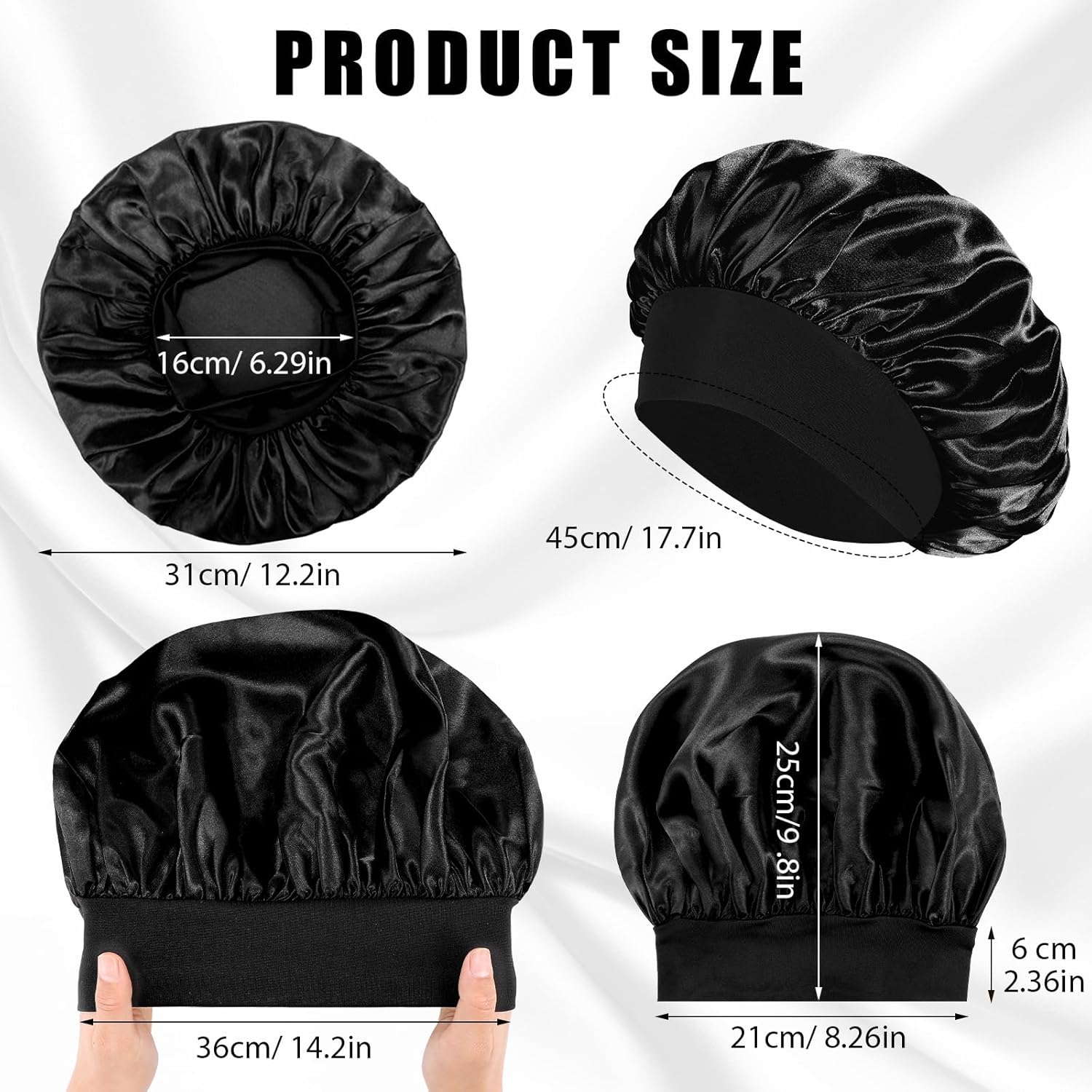 Bonnet satin cheveux nuit - élastique, soin capillaire, soie, protection nuit