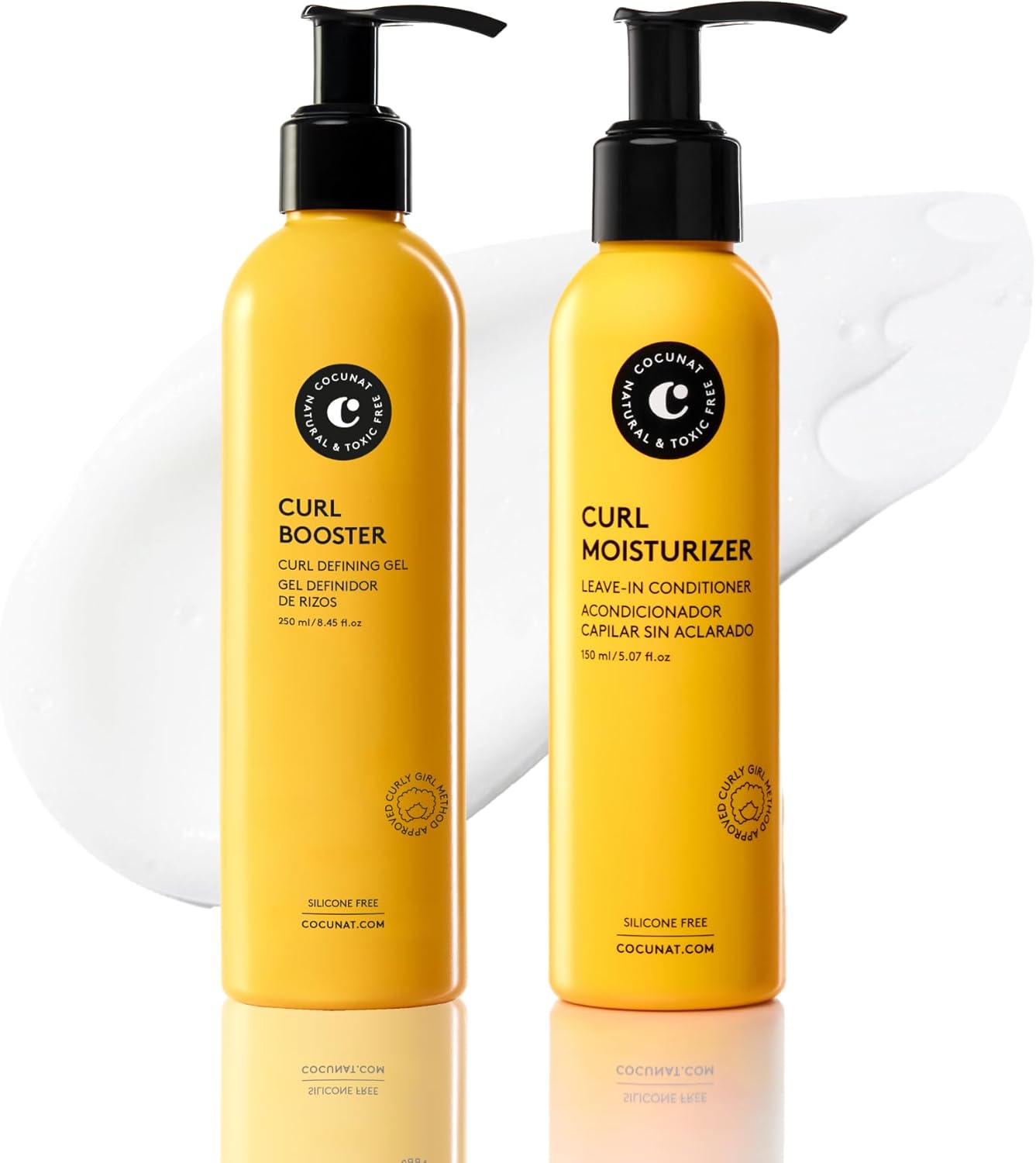 Cocunat - Méthode Curly Routine Cheveux Bouclés - 250ml+150ml - Hydratant, anti-frisottis, sans sulfates