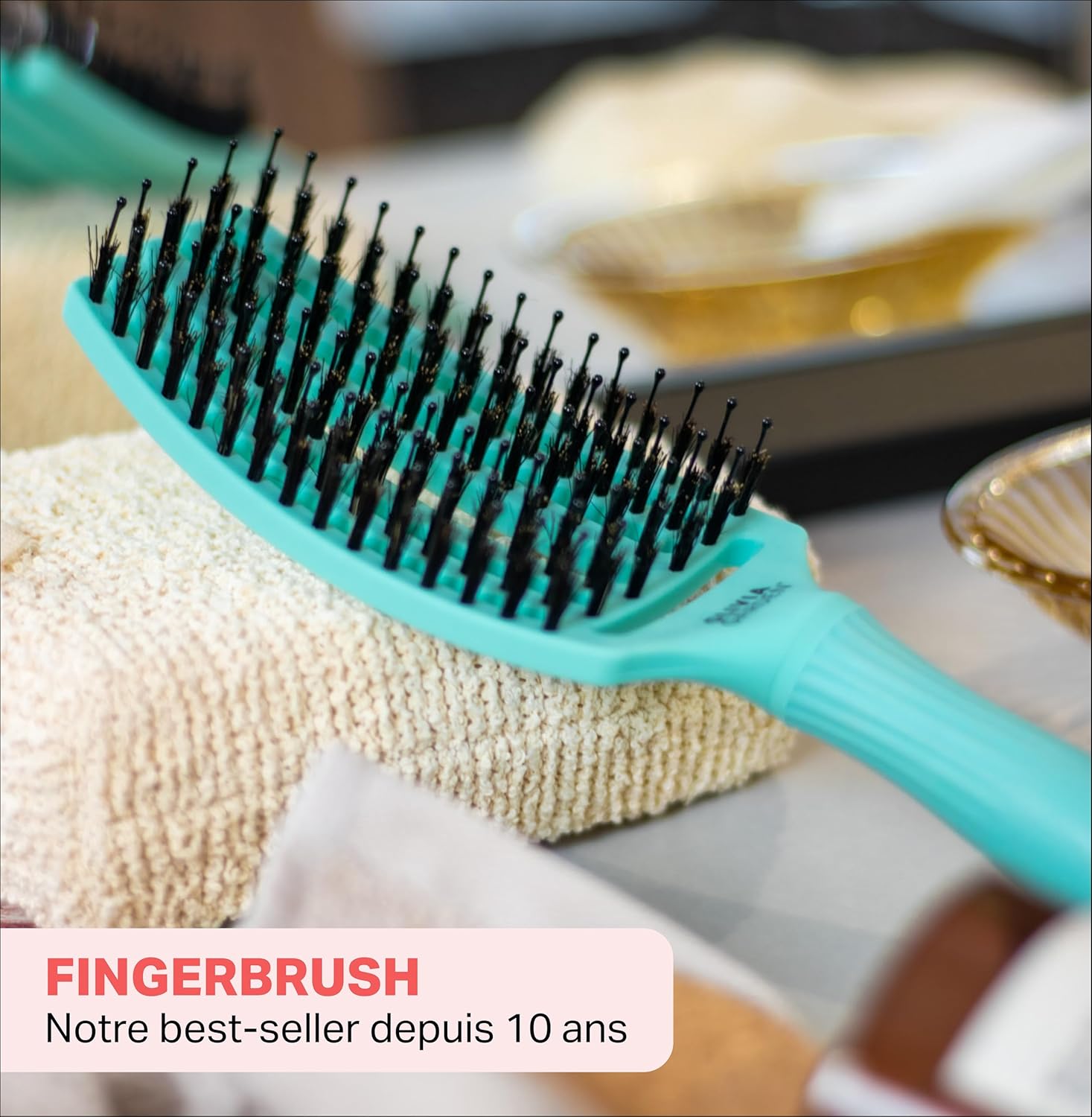 Olivia Garden - Fingerbrush Care Iconic - brosse démêlante, poils sanglier et nylon, brillance et douceur