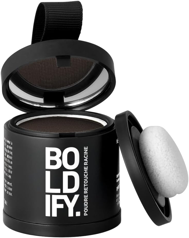 BOLDIFY - Poudre de Retouche Racines - 10g - Marron Clair, camouflage cheveux gris