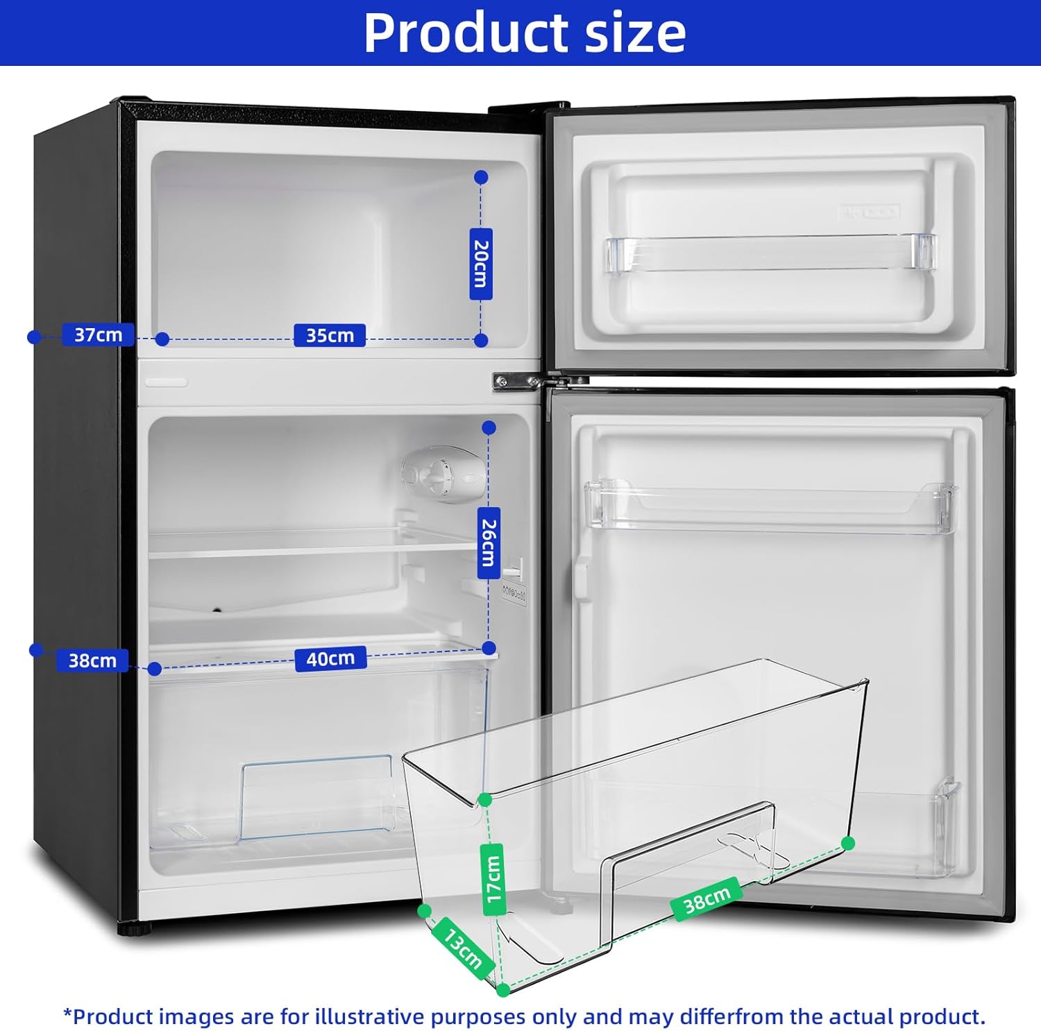 CHIQ - Réfrigérateur congélateur haut, 86L, portes réversibles, congélateur 4*, 12 ans garantie compresseur, classe E