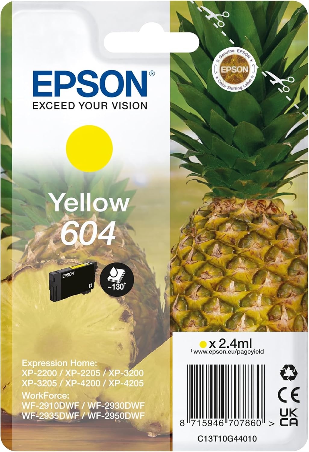 Epson - 604 série - cartouche d'encre jaune authentique - compatibilité pineapple