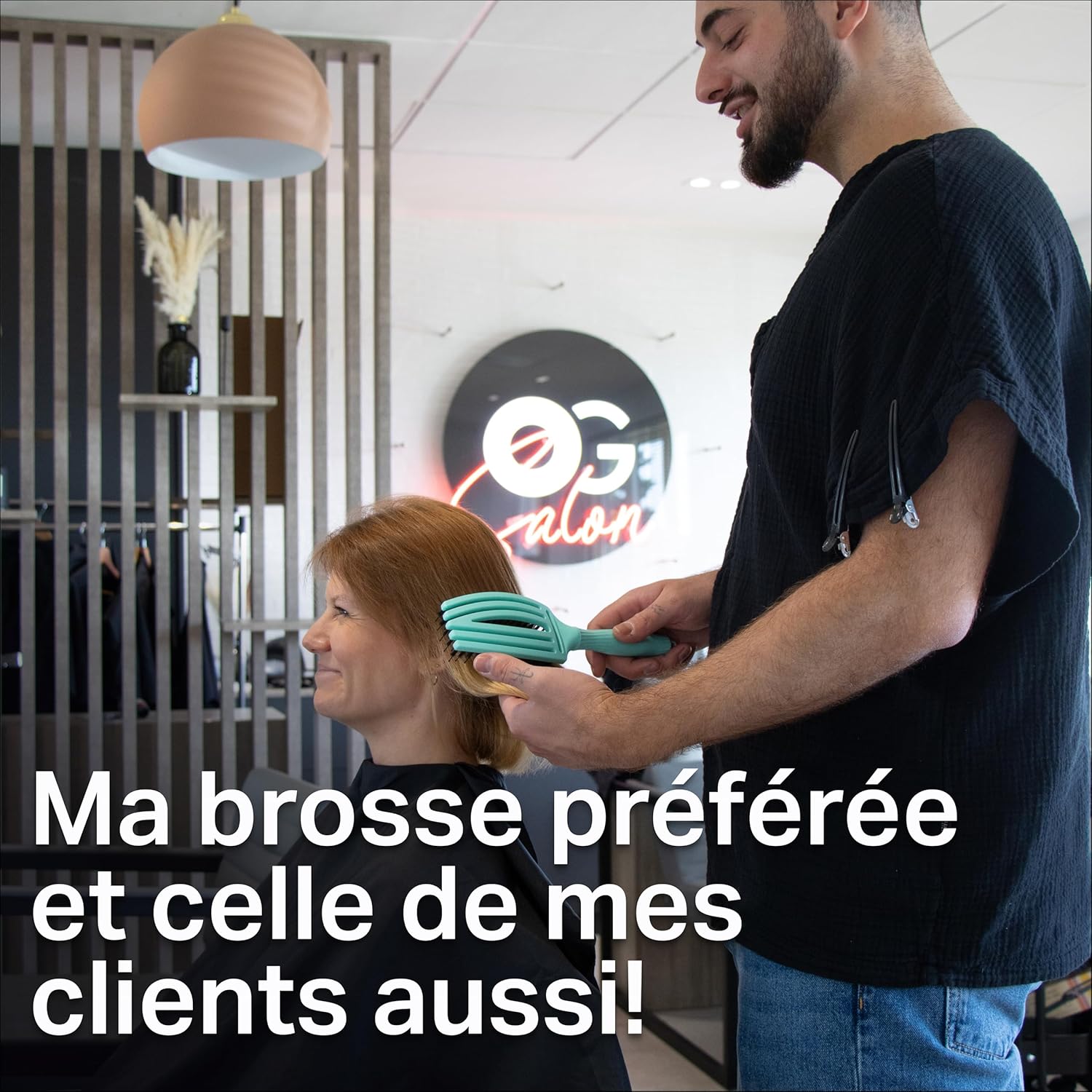 Olivia Garden - Fingerbrush Care Iconic - brosse démêlante, poils sanglier et nylon, brillance et douceur