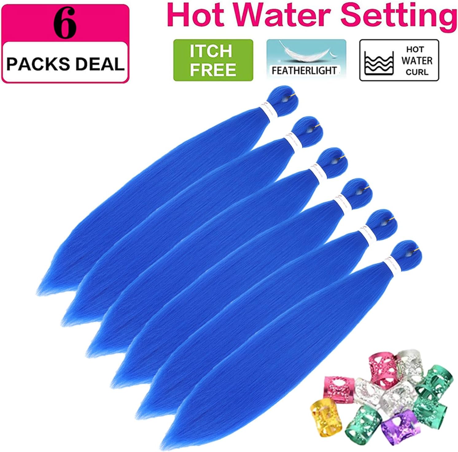 Rajout cheveux tressés pré-étirés bleu 30