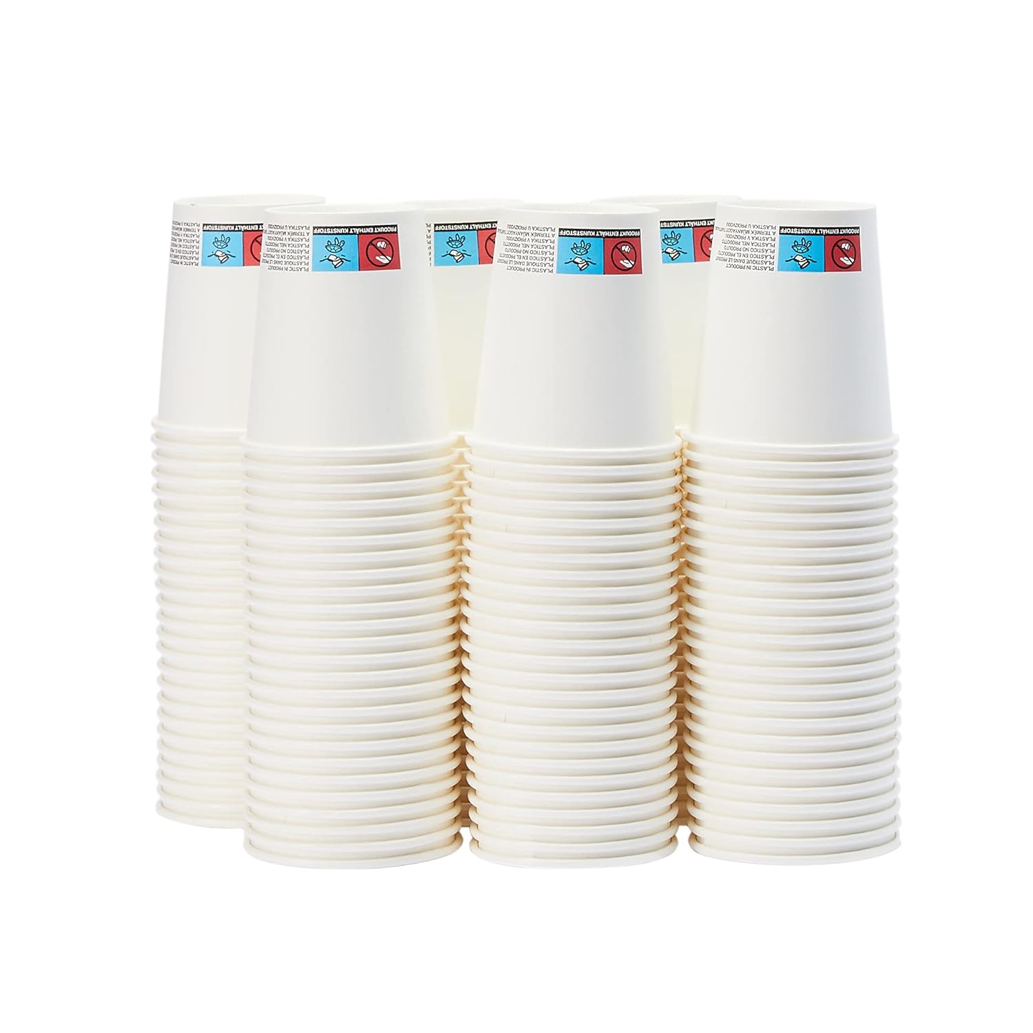 Amazon Basics - Gobelets carton 207ml - 150 unités, blanc, usage boissons chaudes