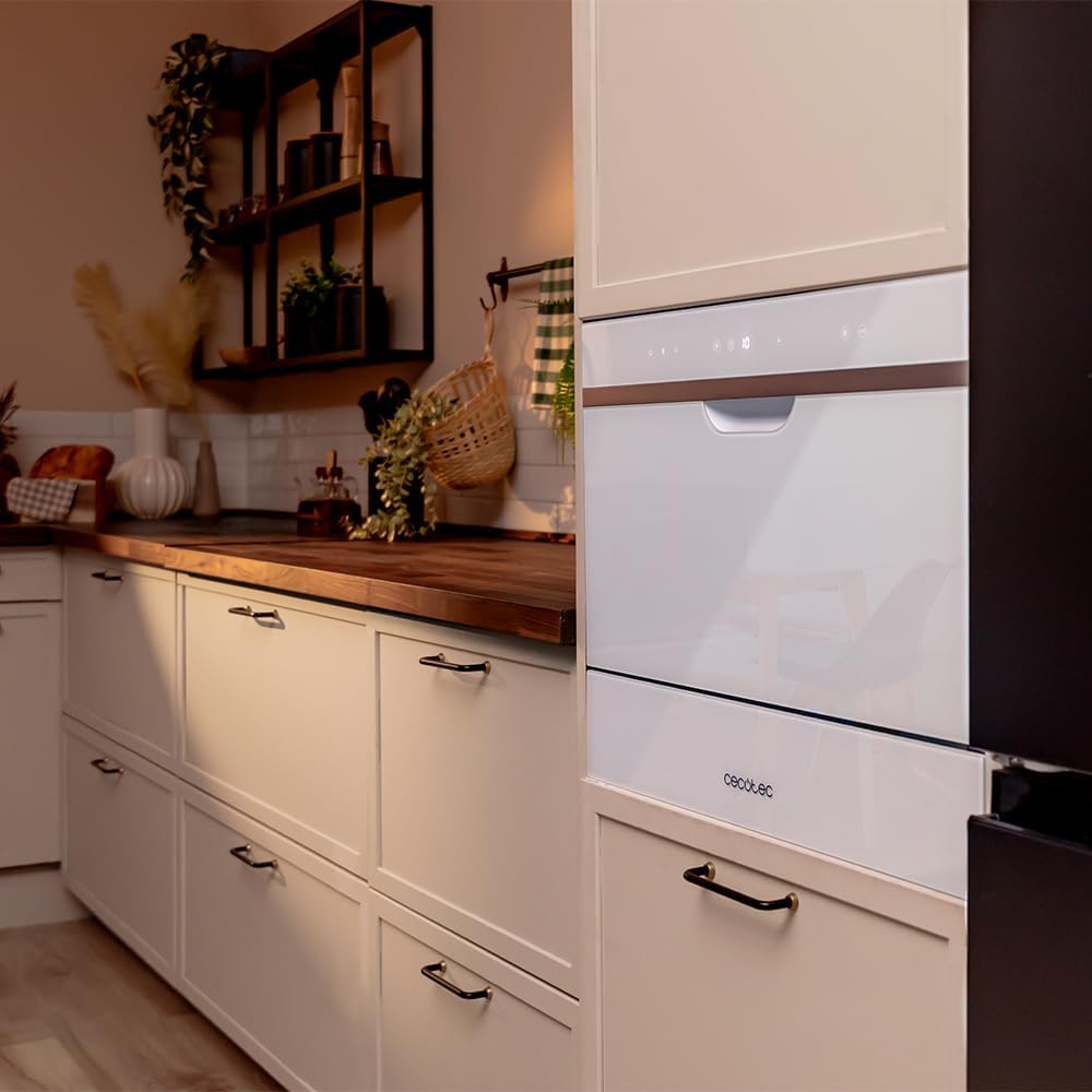 Cecotec - Bolero Aguazero 2500 - compact, 6 couverts, écran tactile, verre blanc - 2500 S-BI