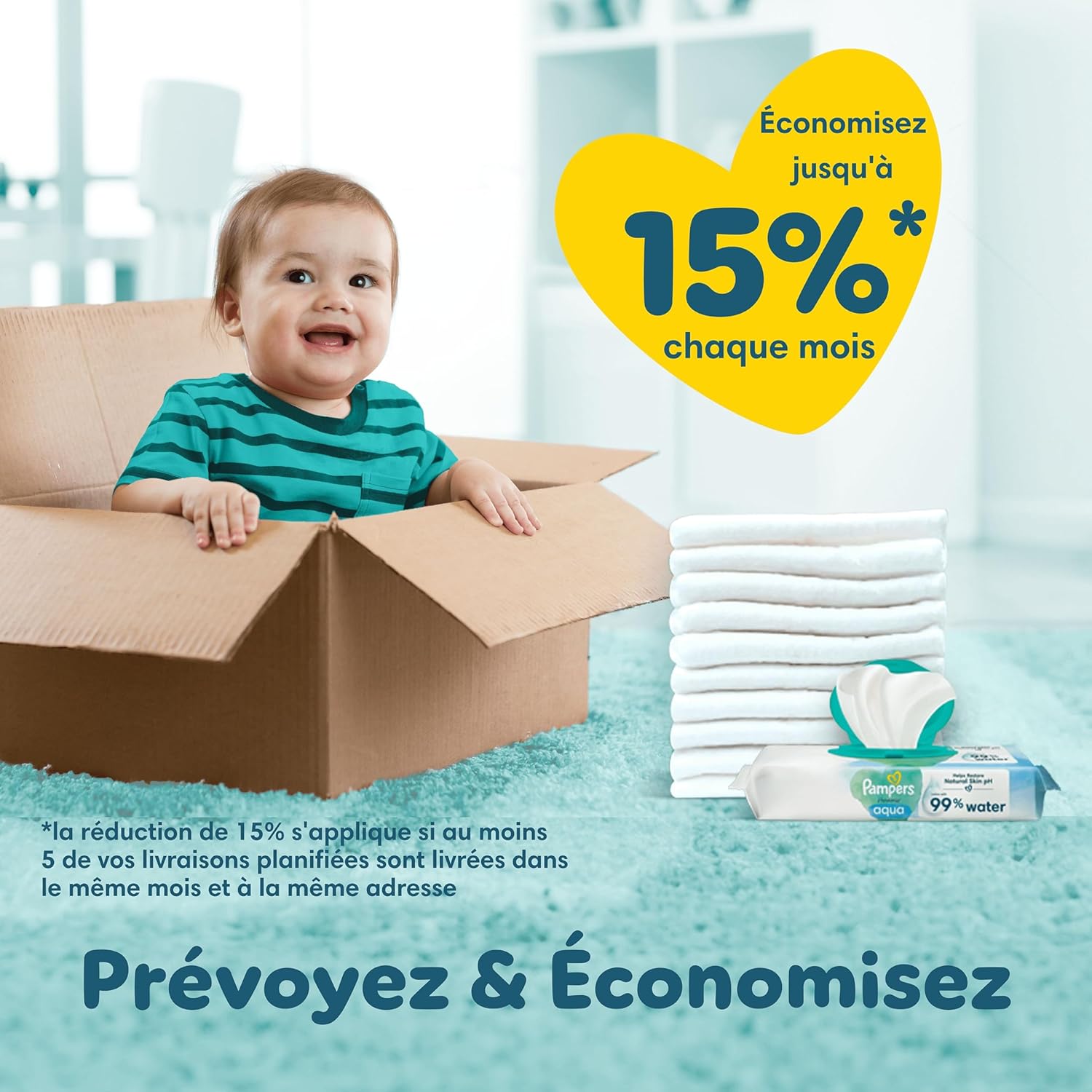 Pampers - Premium Protection Taille 1 - 180 couches, 10 lingettes, 2‑5kg, protection peau et fuites