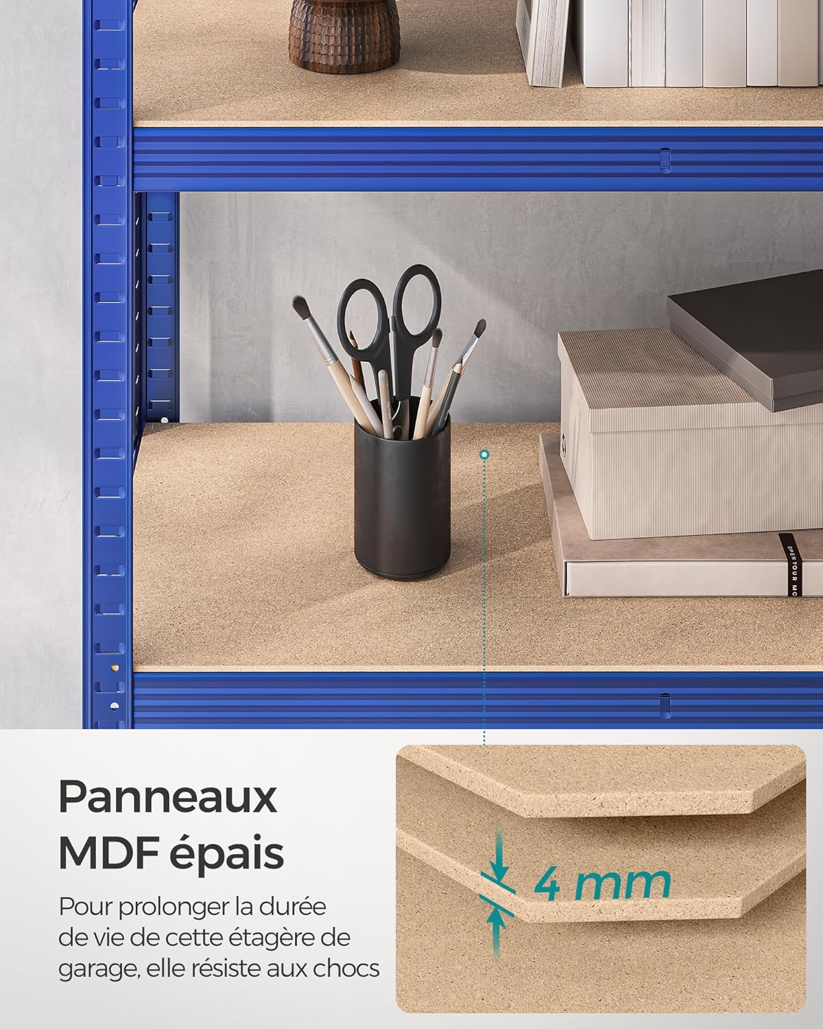 SONGMICS - étagère industrielle 60x120x200 cm, 5 niveaux, 750 kg, GLR060Q02