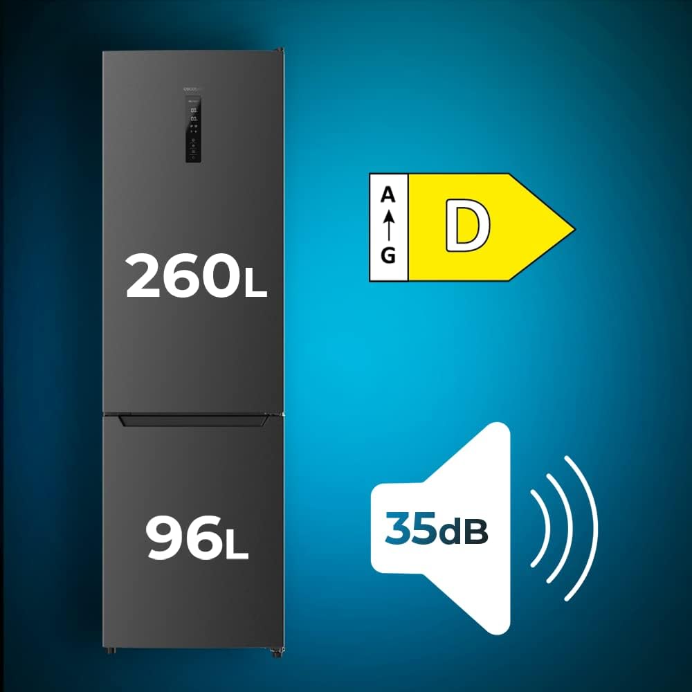 Cecotec - Bolero CoolMarket Combi - 200x60cm - 356L, No Frost, Multi Air Flow, basse conso
