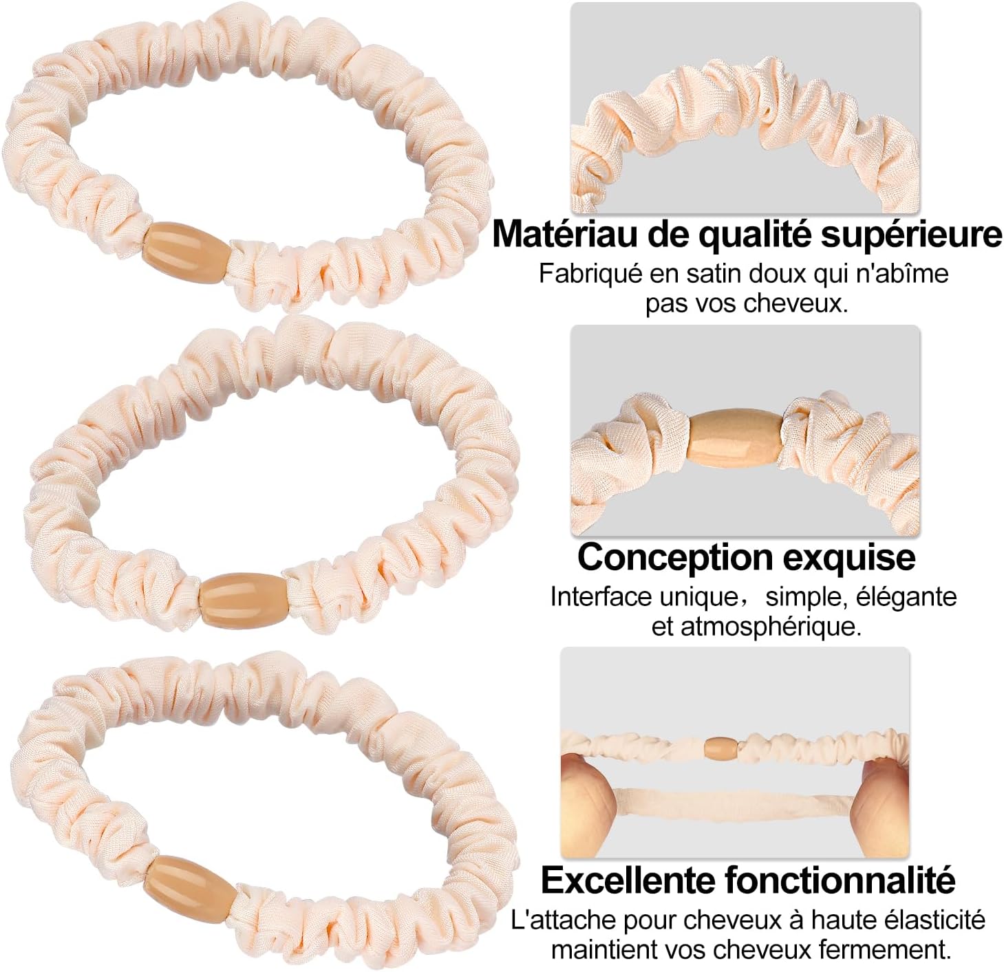 JessLab - chouchous soie satin lot de 10 - doux sans dommage