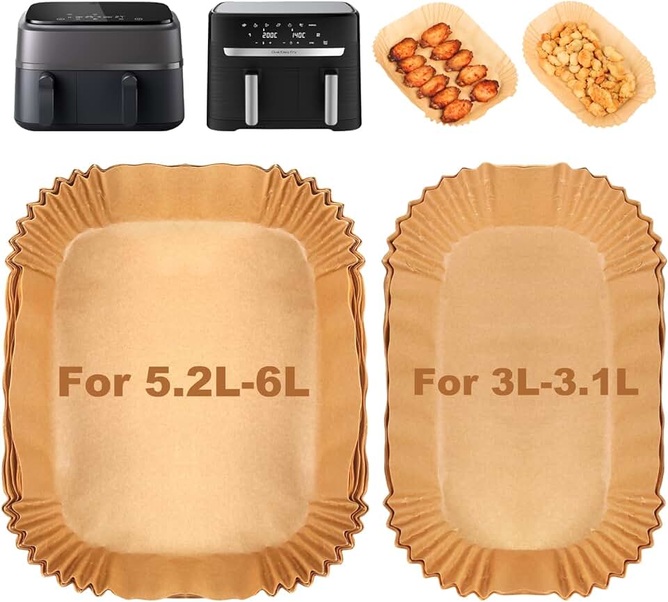BYKITCHEN - Papier cuisson airfryer, 5,2/3,1L, lot 100pcs, EZ9018