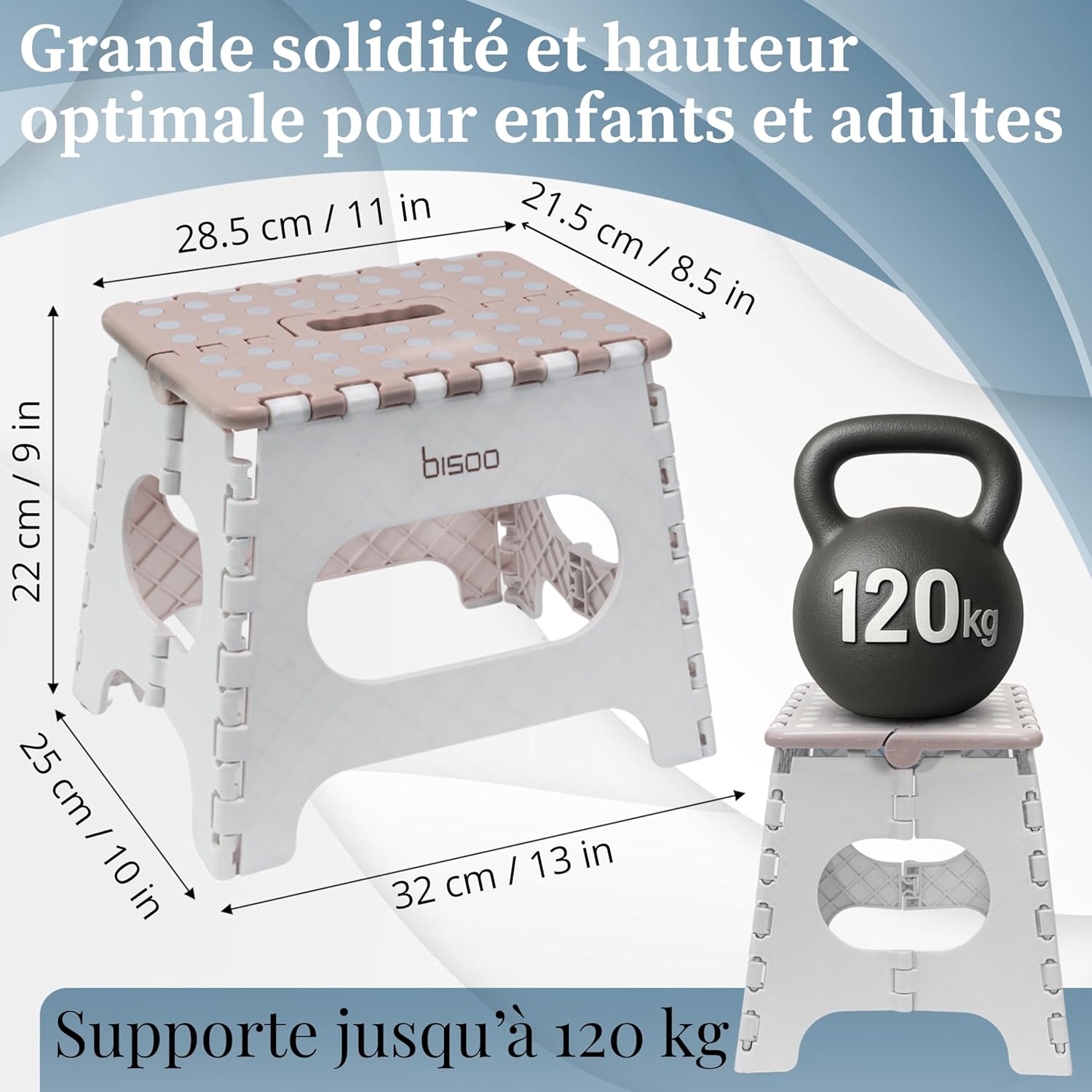 Bisoo - Tabouret pliant enfant 22 cm - plastique, portable, sûr