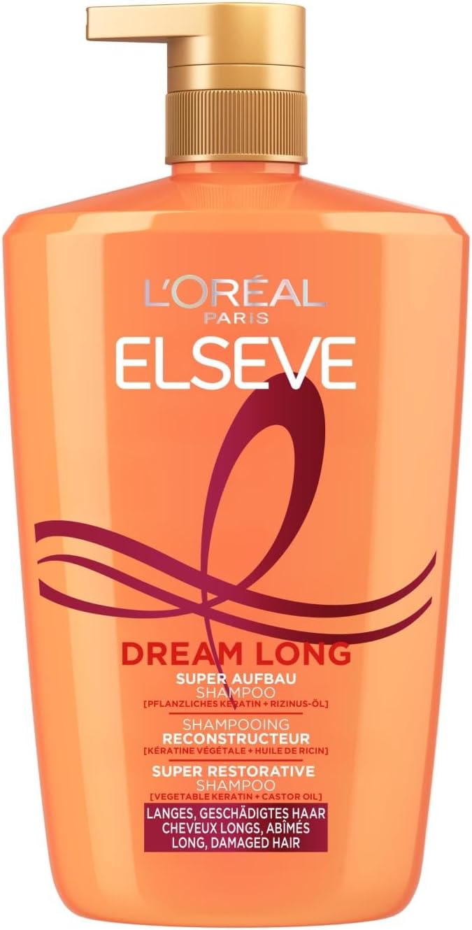 L'Oréal Paris - Elseve Dream Long - 1L - Kératine végétale, huile de ricin, cheveux longs abîmés