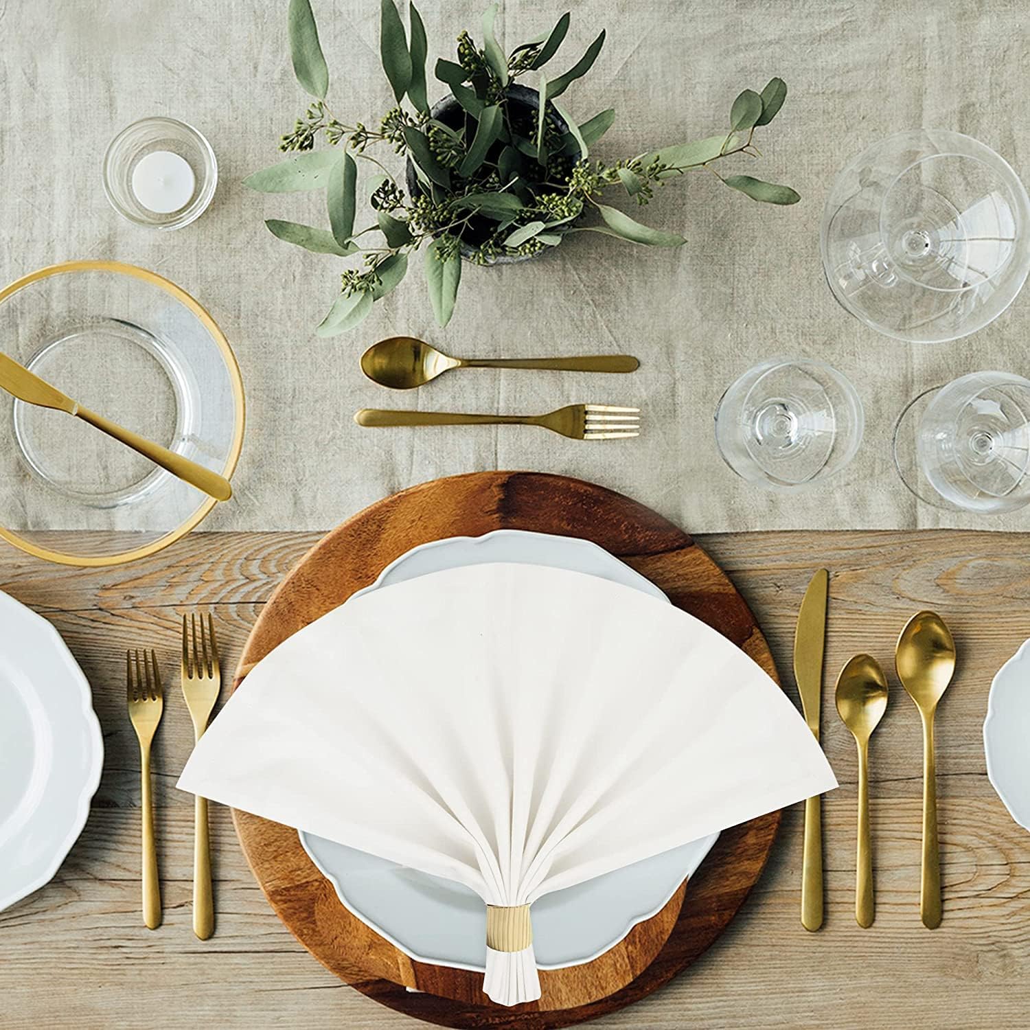 Sweet Needle - Serviettes de Table Cotton Oversize 45x45cm - Lot de 12, tissu épais, coins arrondis