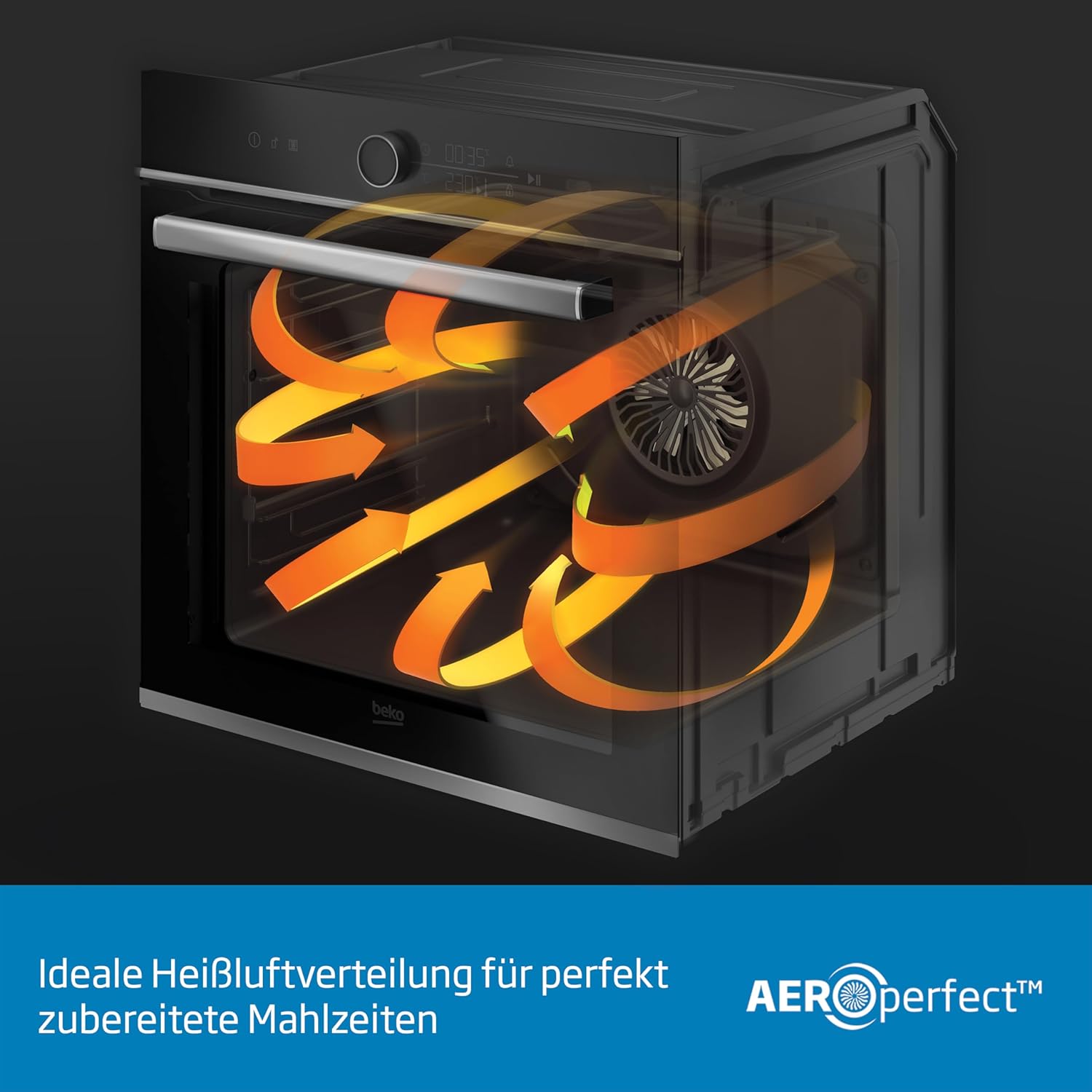 Beko - four encastrable série BBIM - 72L, 8 fonctions, écran LED, 59.5x59.4x56.7cm, Classe A+ - BBIM12300XCE