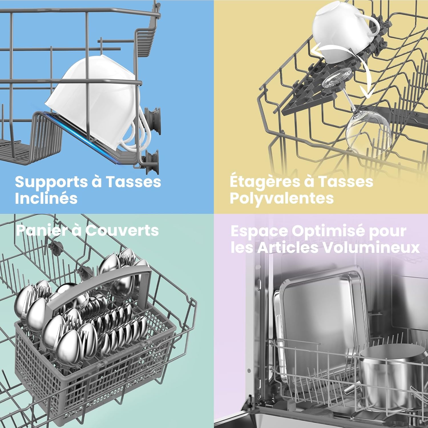 COMFEE' - lave-vaisselle intégré 12 couverts, cloud wash, séchage, CDWPB1215PB-EU