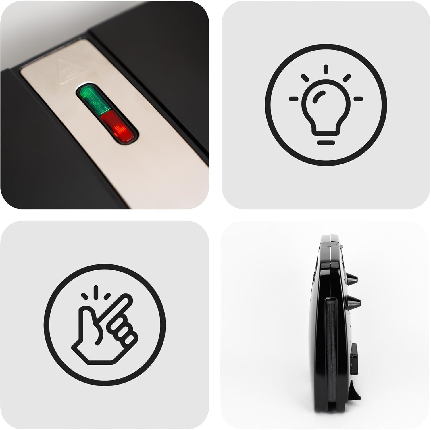 Grill panini inox compact 31,9x26,1 cm 1400W plaques antiadhésives