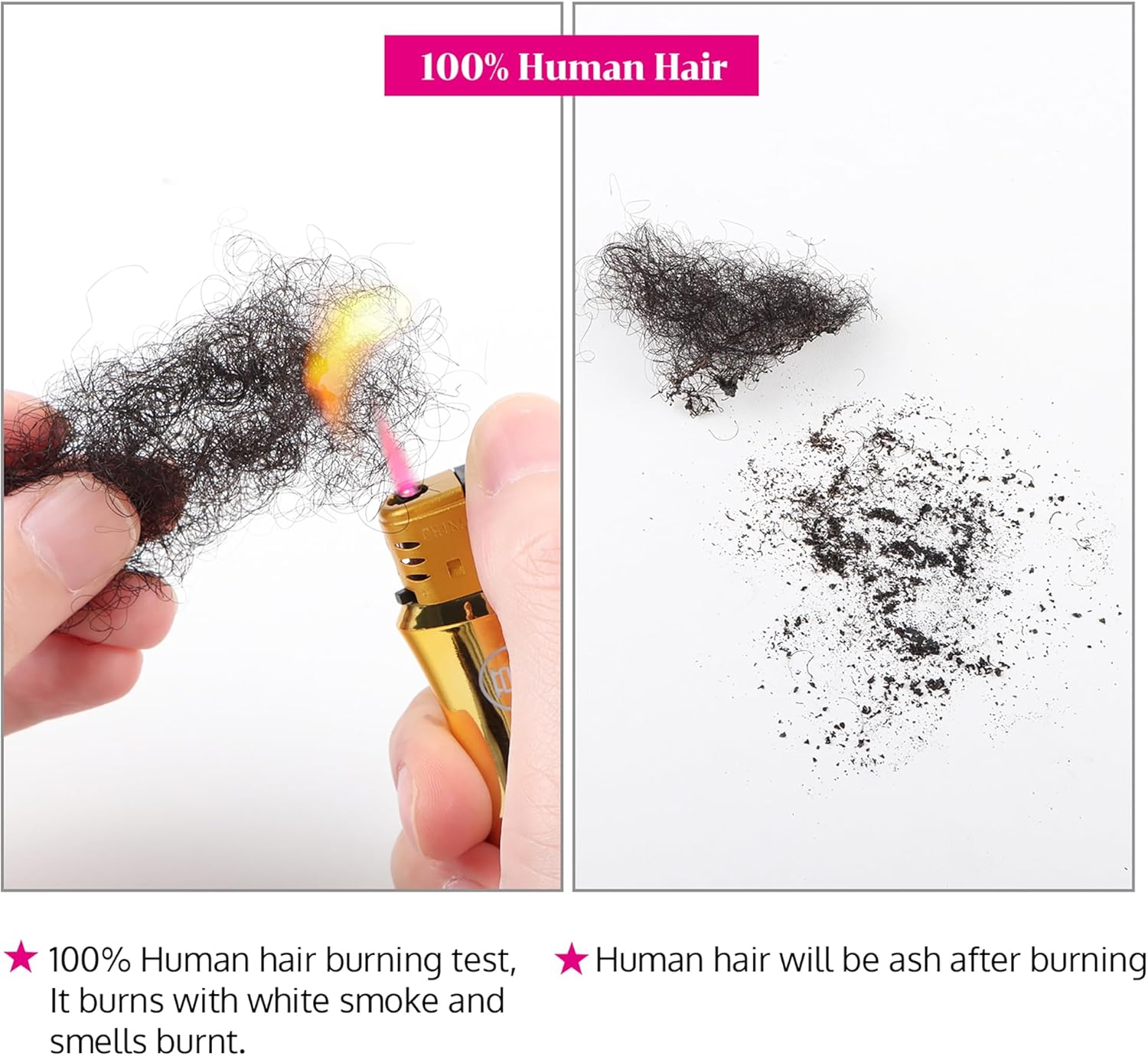 Extension cheveux naturels afro kinky - 8 pouces, 2 paquets, noir naturel