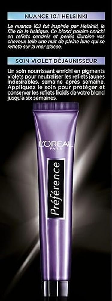 L'Oréal Paris - Préférence Helsinki 10.1 - blond cendré clair - coloration permanente, couvre 100% cheveux blancs
