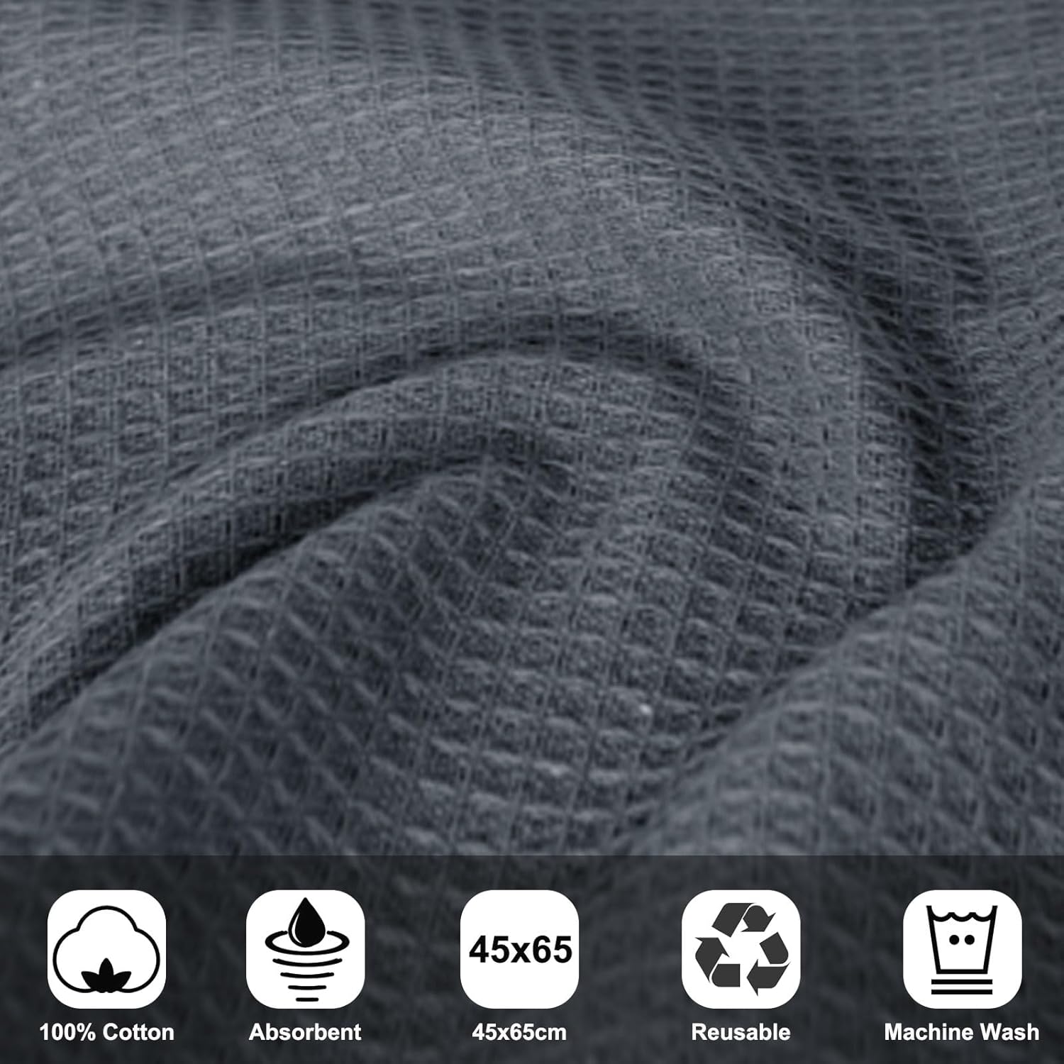 Torchon de cuisine - lot de 4 - 45x65cm - coton absorbant et durable