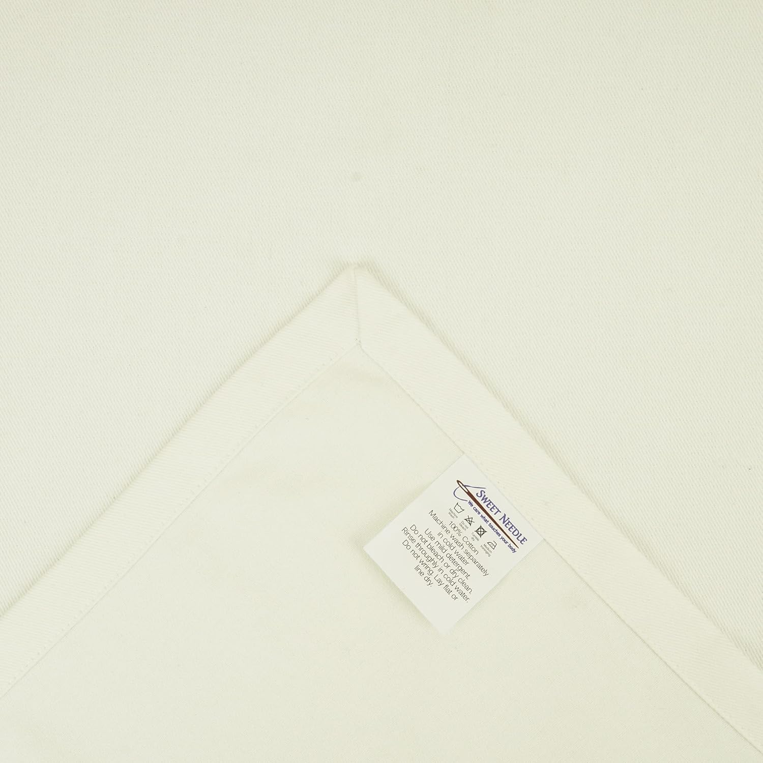 Sweet Needle - serviettes table crème 45x45cm coton épais lot de 12