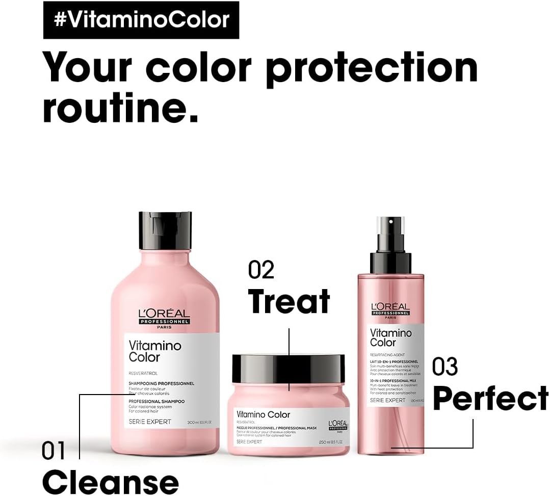 L'Oréal Professionnel - Serie Expert Vitamino Color - coffret soin cheveux colorés - shampooing, masque, lait 10-en-1