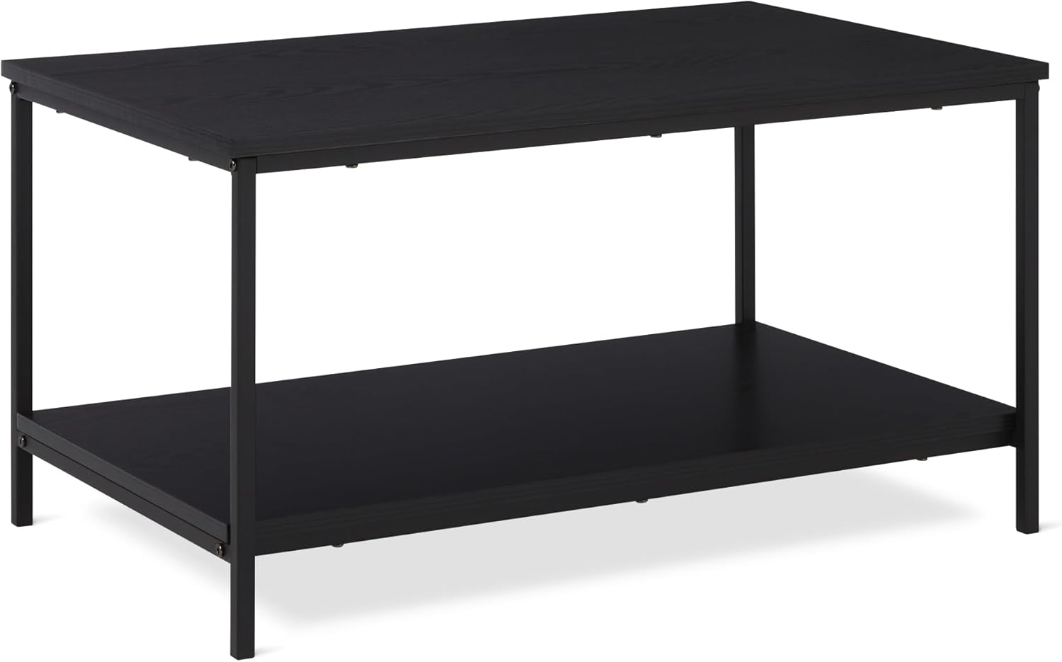 maxxidealz Basics - Table Rectangulaire Moderne - 50,5x80x42cm - étagère inférieure, noire