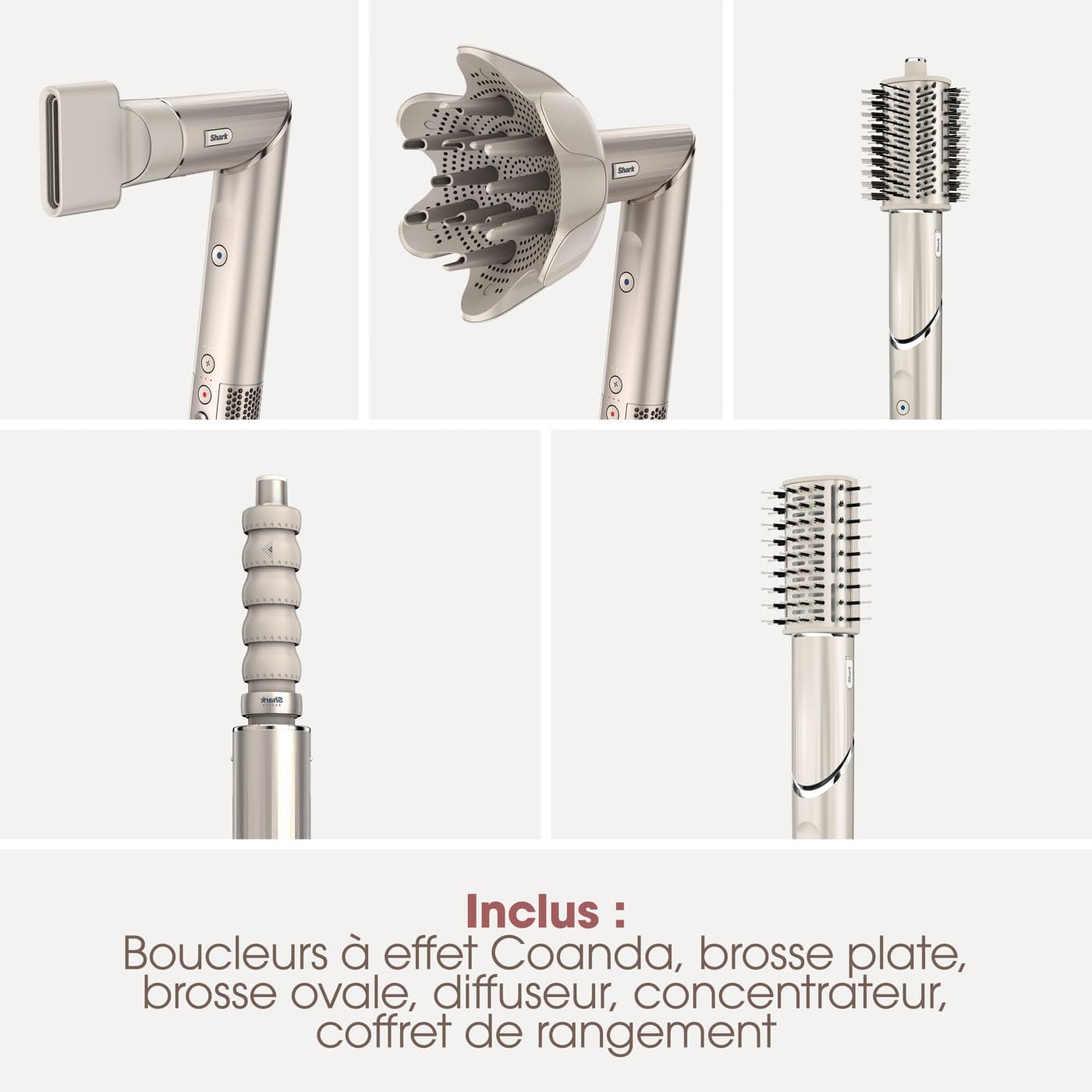 Shark - Styler air chaud multi-styles - boucleurs, brosses, concentrateur, sans chaleur