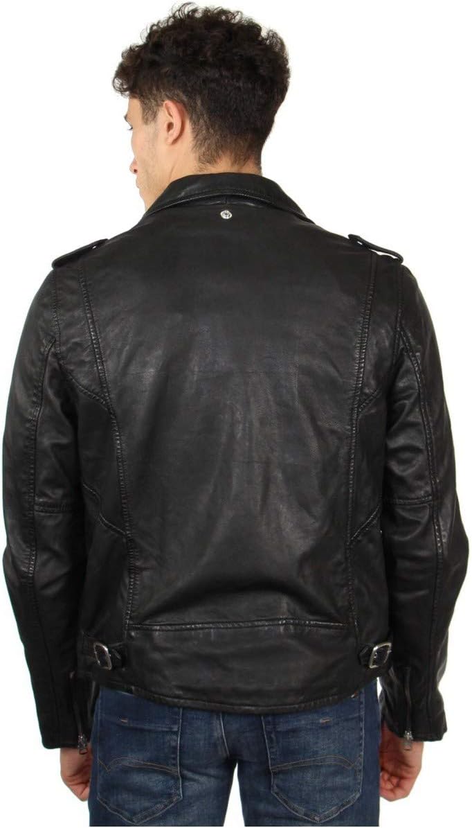 Schott - Perfecto cuir homme - coupe classique - noir, ref_47534