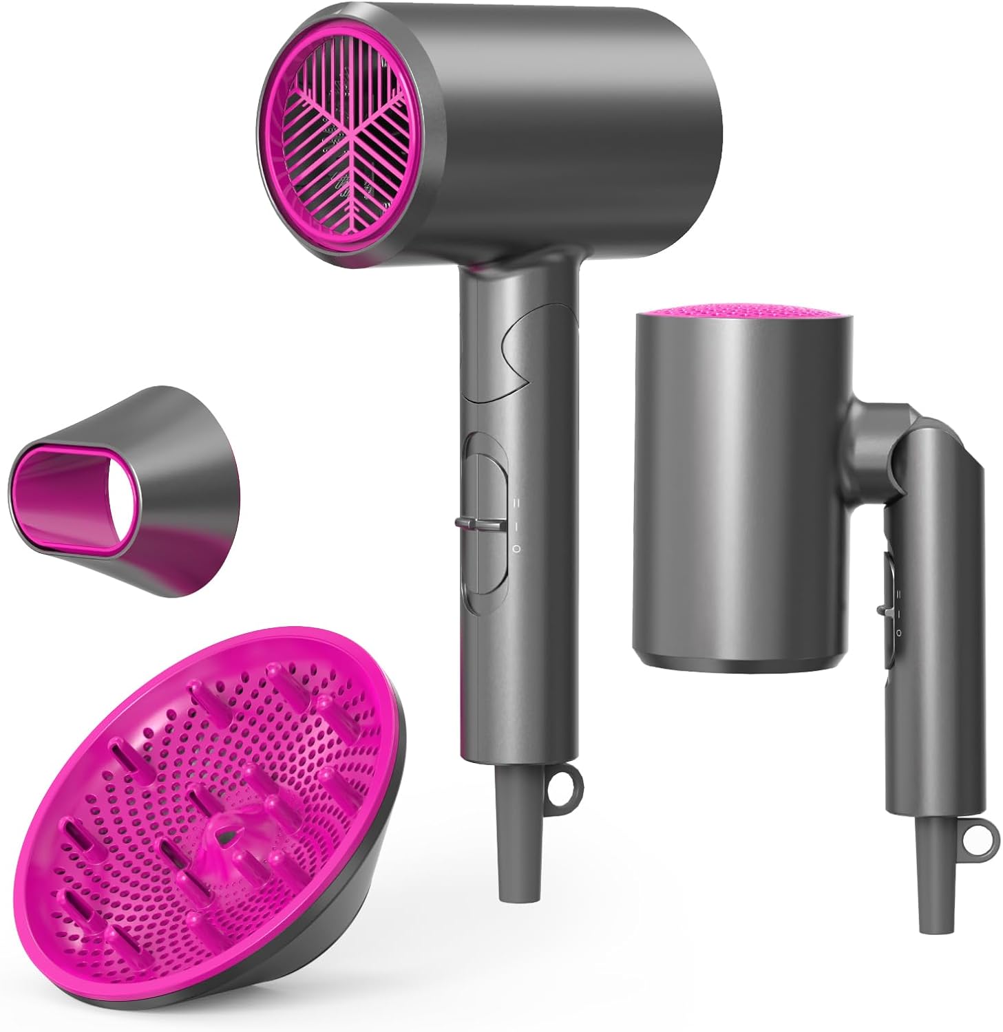 Sèche-cheveux - 1800W, pliable, ionique, diffuseur, Cold Shot, Turbo Heat