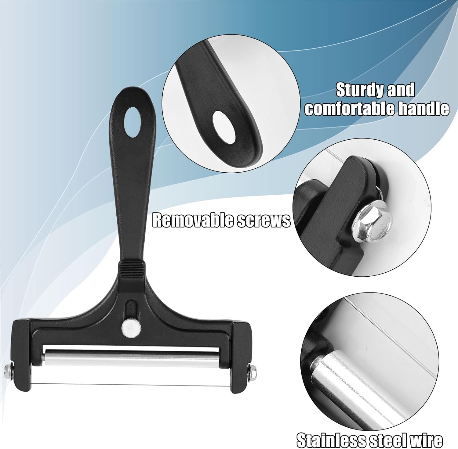 Gosknor - kit coupe-fromage inox réglable, 8 fils, portable