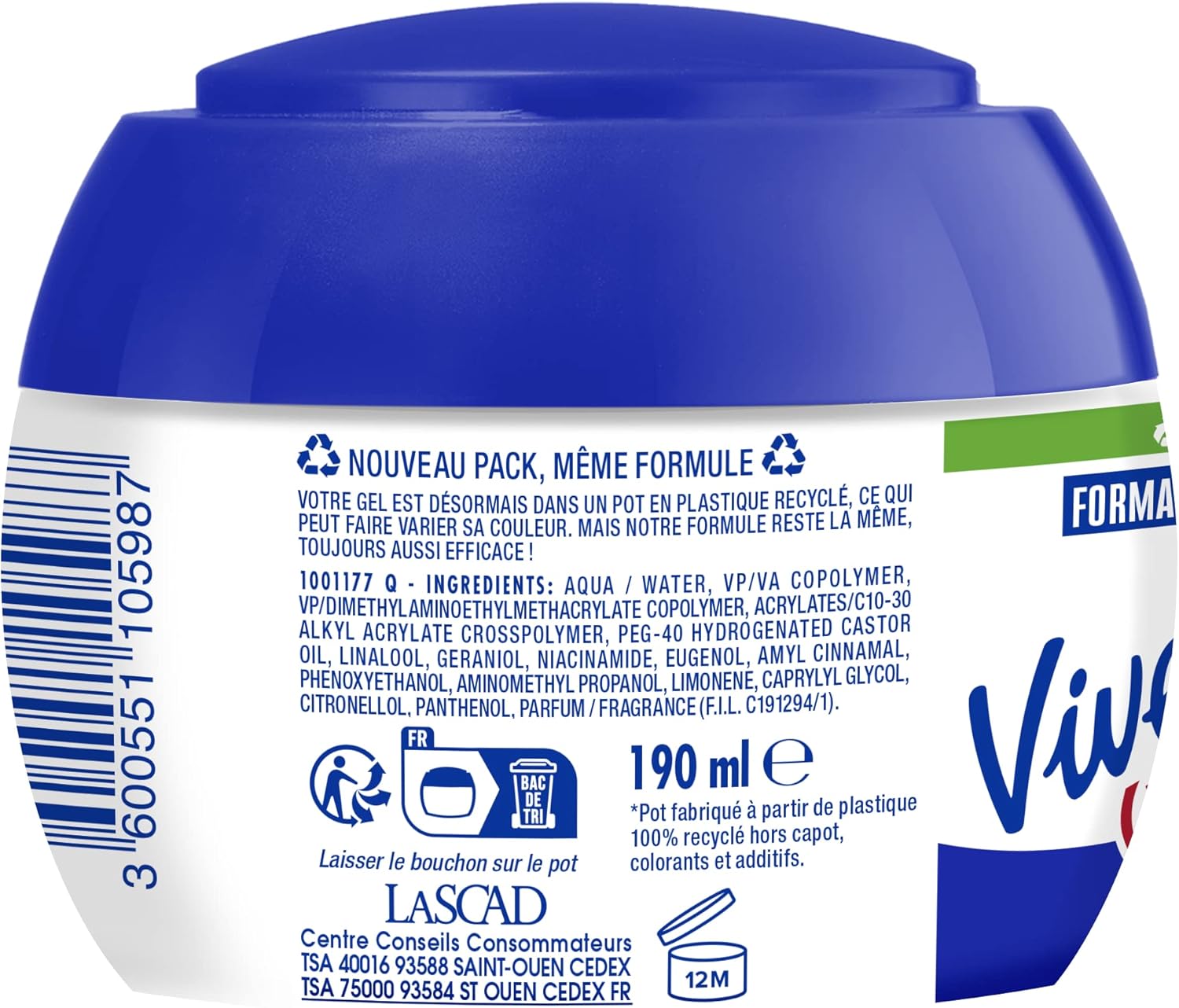 Vivelle Dop - Gel Fixation Béton - 190ml - tenue extrême, coiffage facile