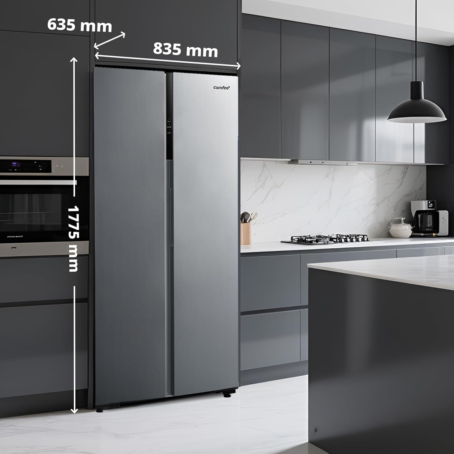 Comfee - Réfrigérateur américain 177cm 460L Inox No Frost - RCS609IX2